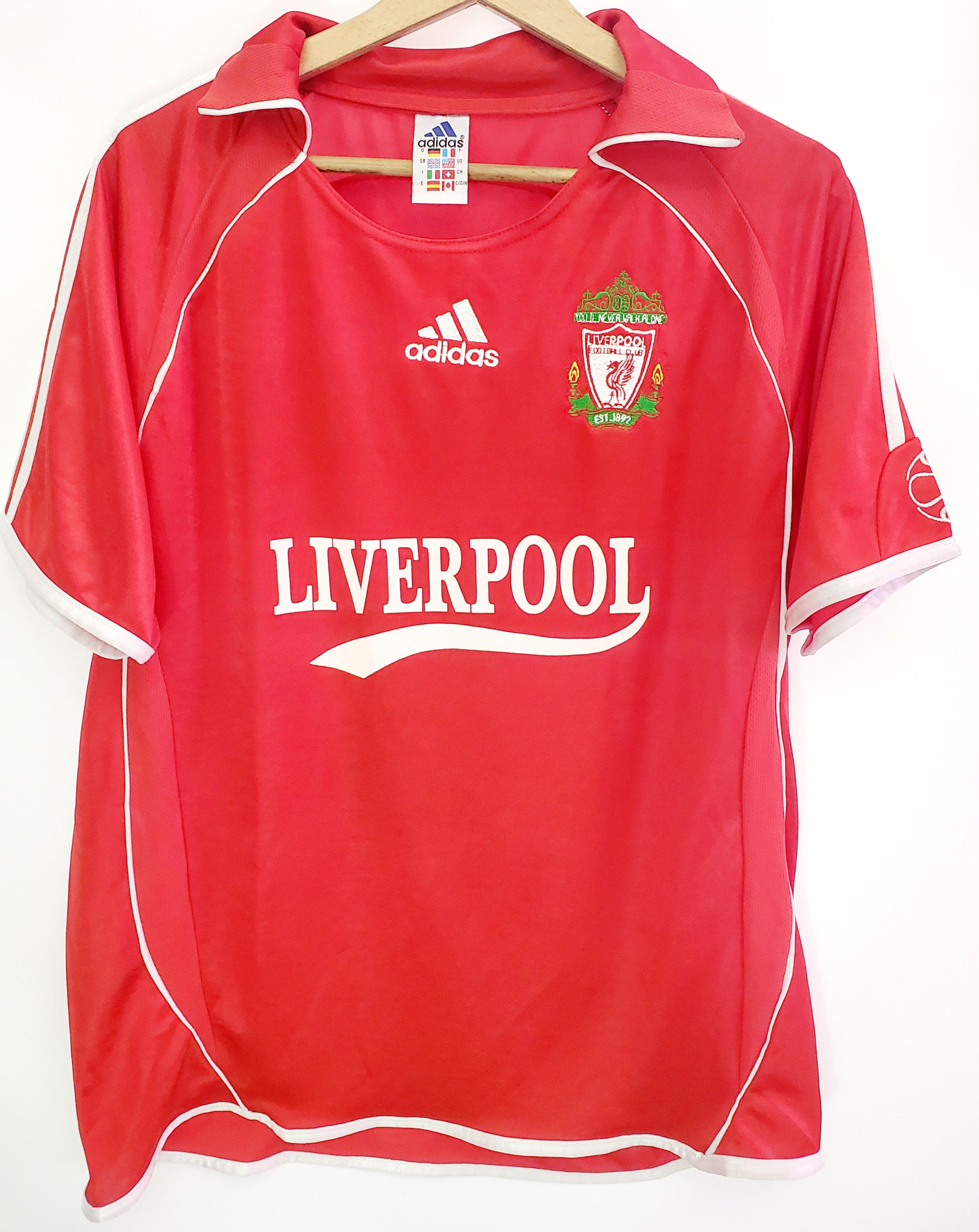 Vintage Liverpool 2006-08 #8 Gerrard Home soccer jersey reprint L Size US L / EU 52-54 / 3 - 1 Thumbnail