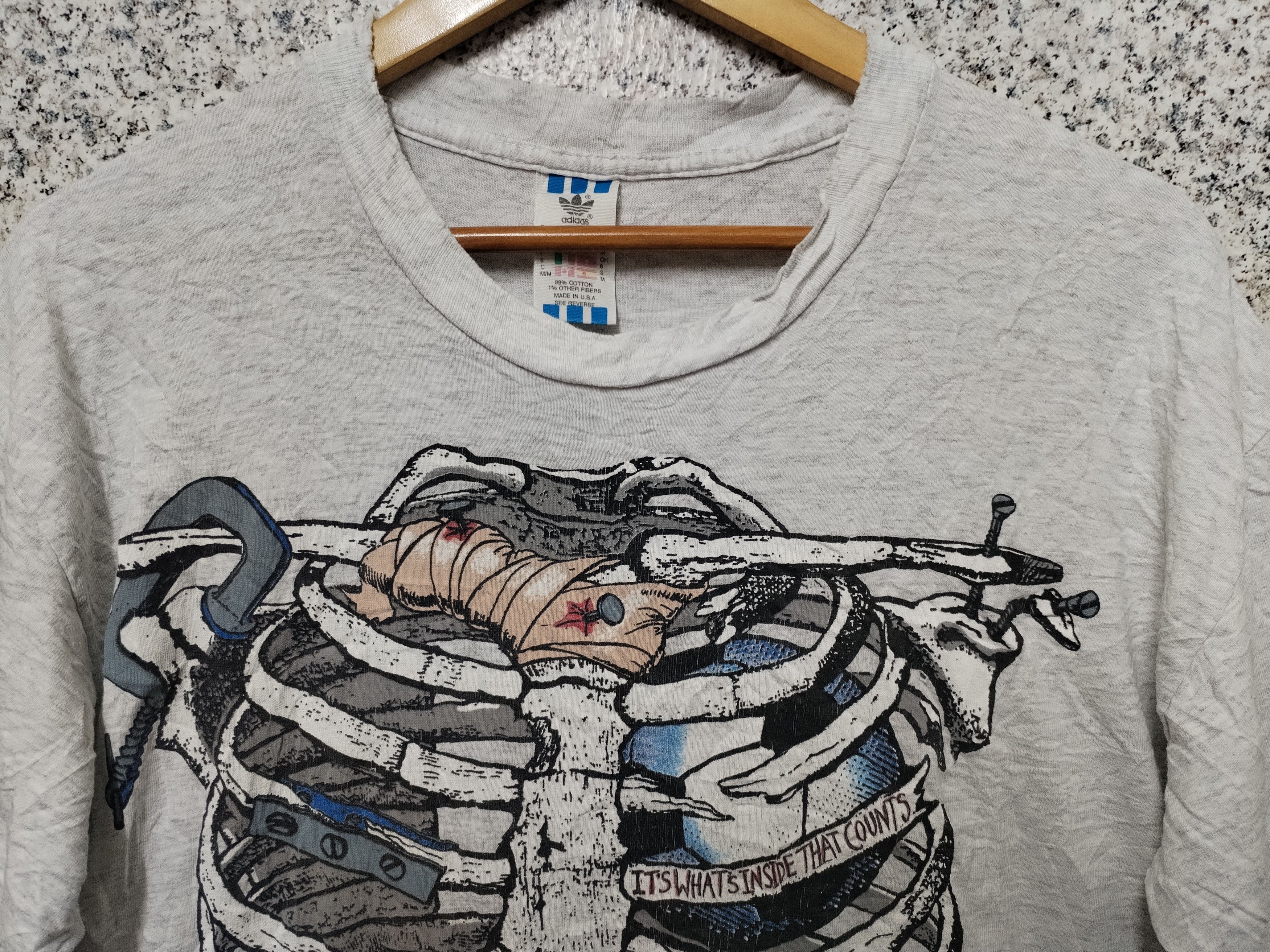 Adidas Thrashed Sun Faded Adidas Shirt Distressed Grunge Band Size US M / EU 48-50 / 2 - 4 Thumbnail