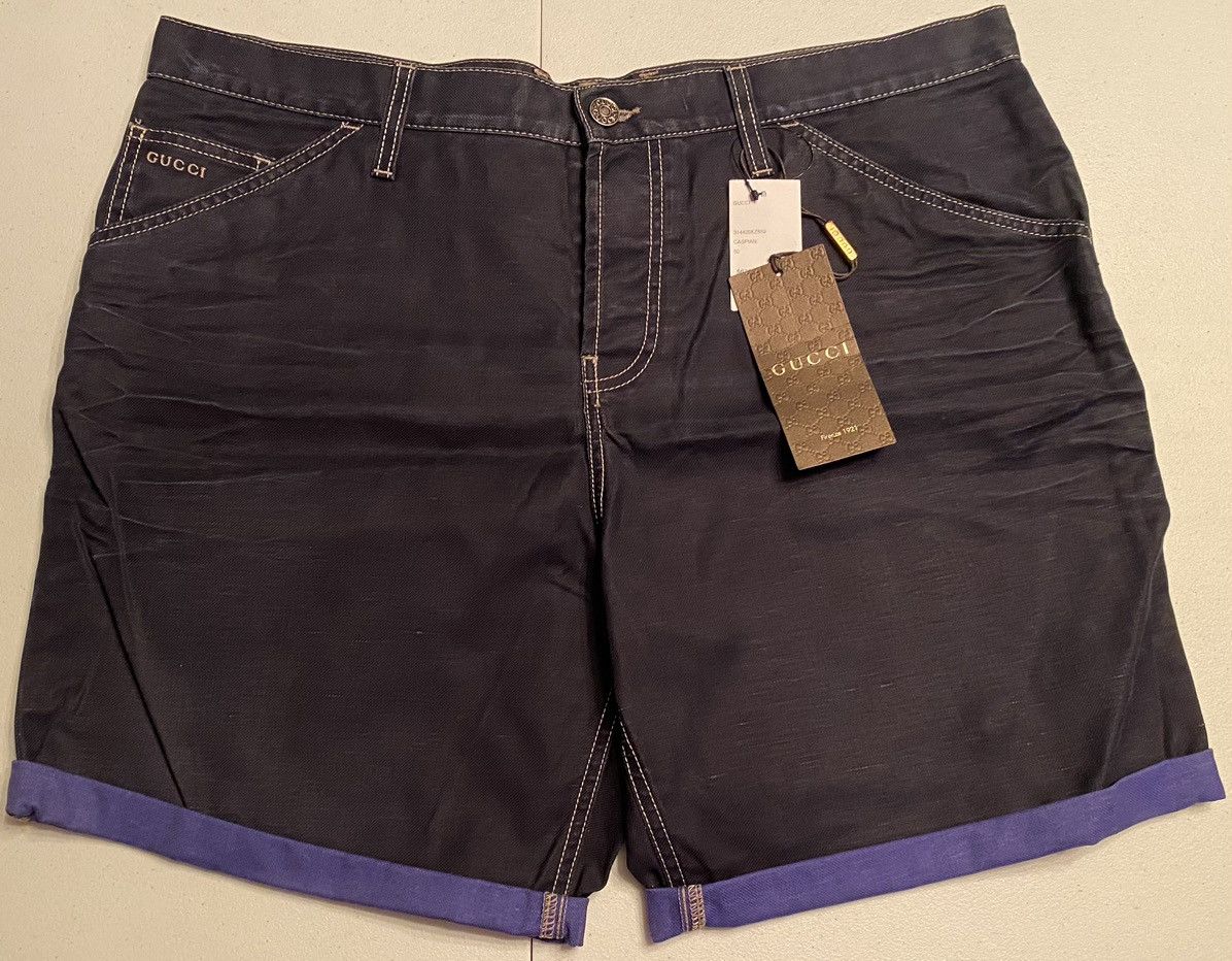 Gucci Gucci 🇮🇹 Caspian Blue Whiskered Denim Conductor Shorts 36 NWT Size US 36 / EU 52 - 1 Thumbnail