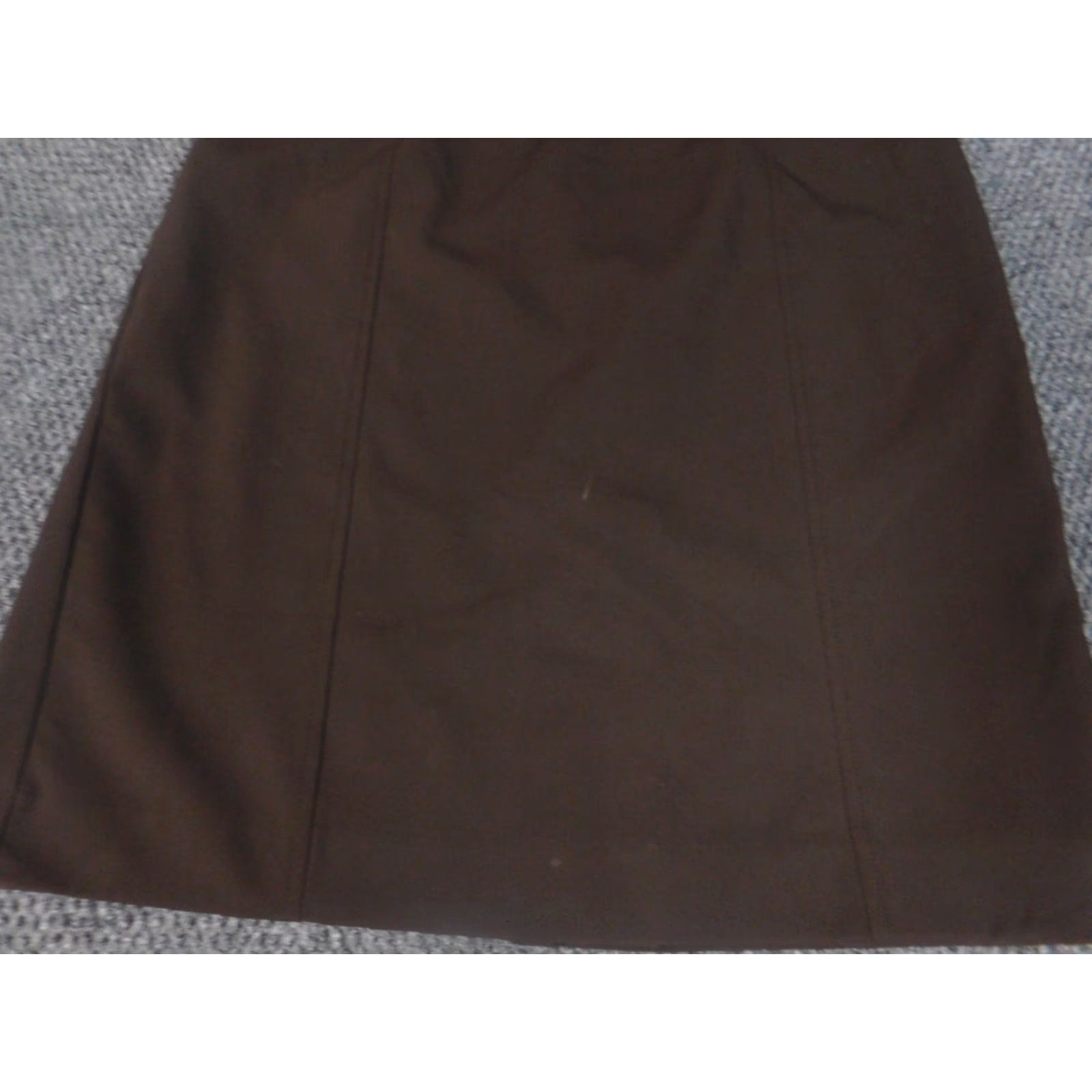 Apt. 9 Apt 9 Skirt Womens Knee Length A-Line Brown 10 Zip Lined Ruffle Knit Polyester Regular Rise Mid Block Pattern Solid Casual Vintage No Women/Skirt Size 32" / US 10 / IT 46 - 4 Thumbnail