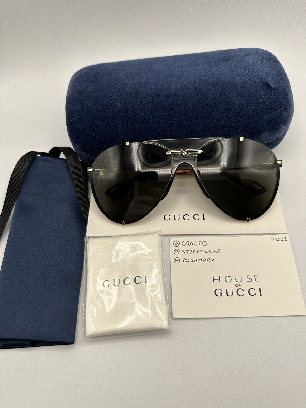 Gucci Gucci Aviator Sunglasses Size ONE SIZE - 9 Thumbnail