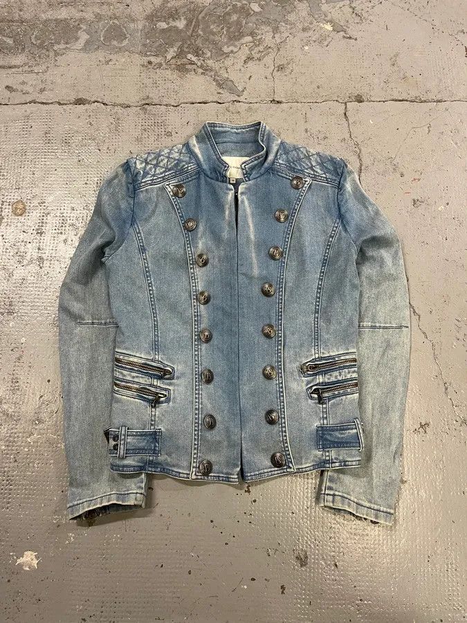 Pierre Balmain 2010s Pierre Balmain Officer Buttoned Blue Denim Jacket Size M / US 6-8 / IT 42-44 - 3 Thumbnail
