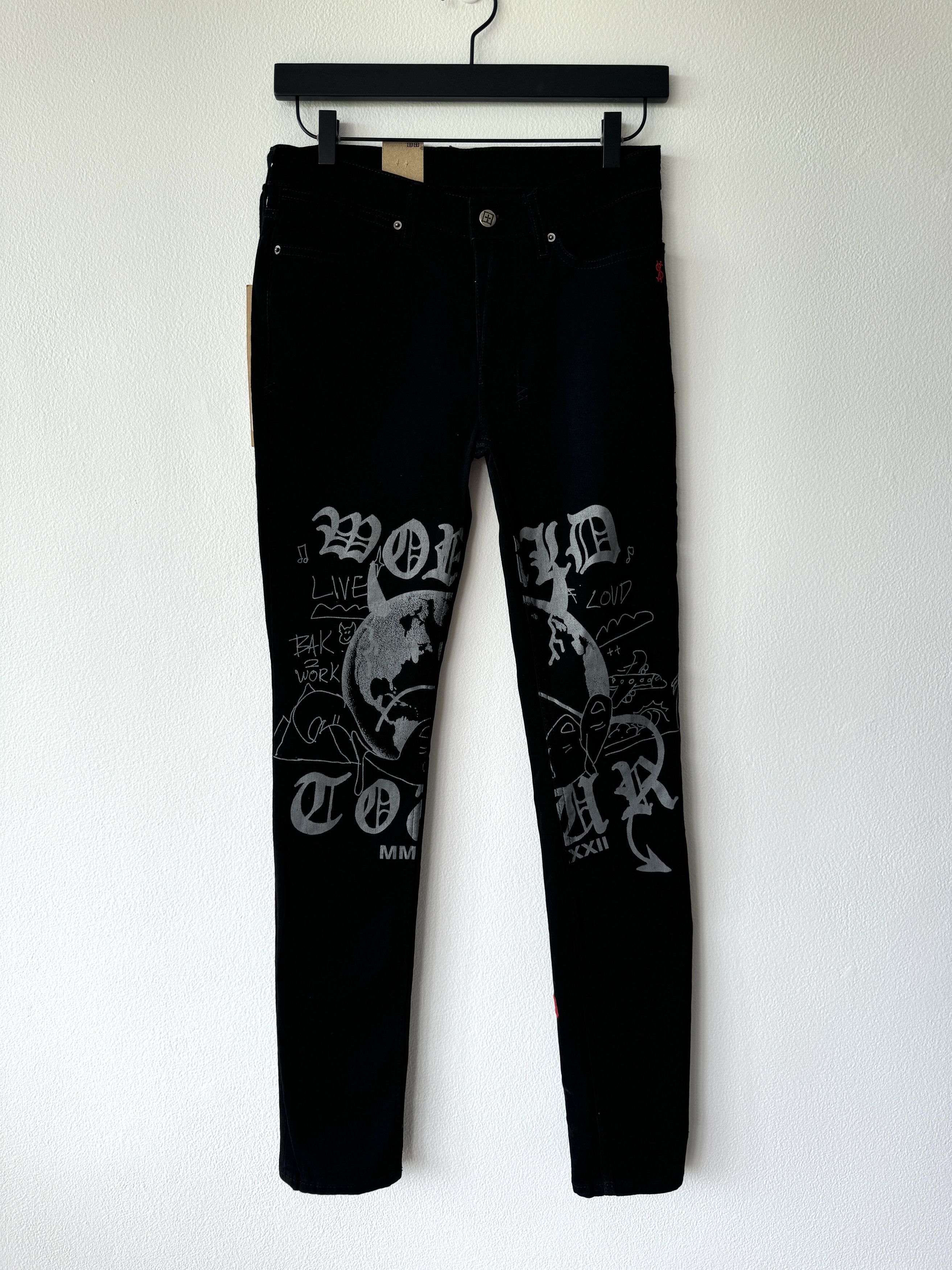 Ksubi jean van winkle 30 black devil world tour graffiti skinny