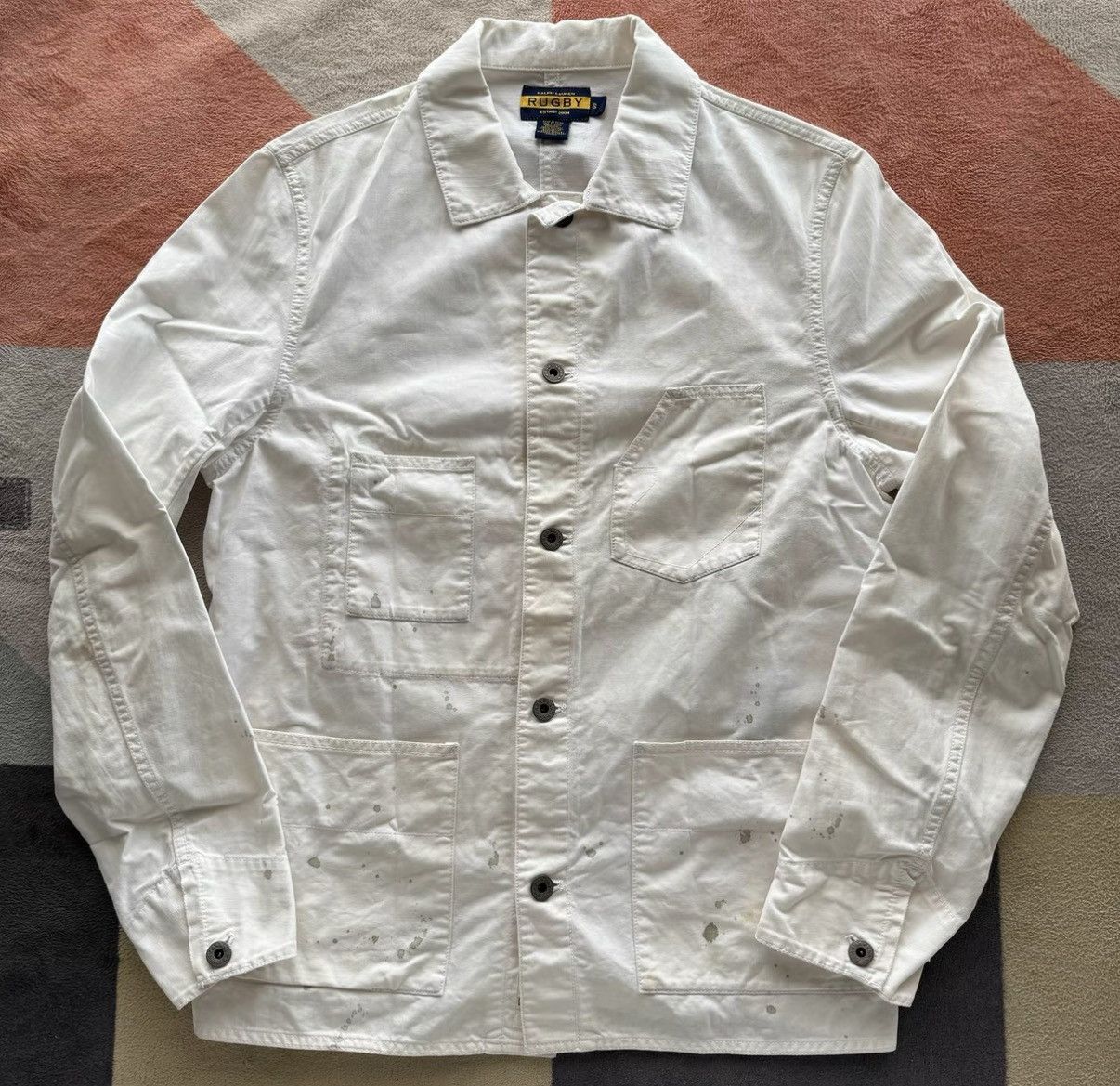 Polo Ralph Lauren RL Ralph Lauren Polo Rugby White Work Jacket K22 Size US S / EU 44-46 / 1 - 1 Thumbnail