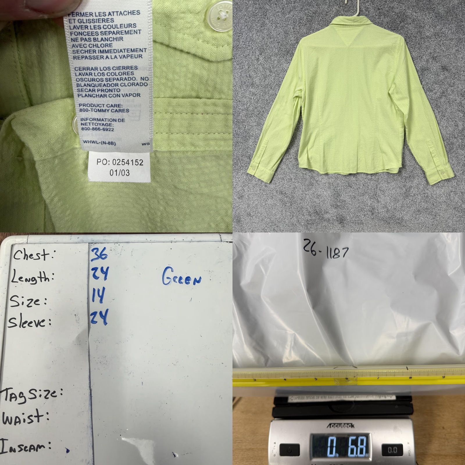 Tommy Hilfiger VINTAGE Tommy Hilfiger Button-Up Shirt Womens 14 Green 90s Preppy Coastal Chic - Mens? Size XL / US 12-14 / IT 48-50 - 8 Thumbnail