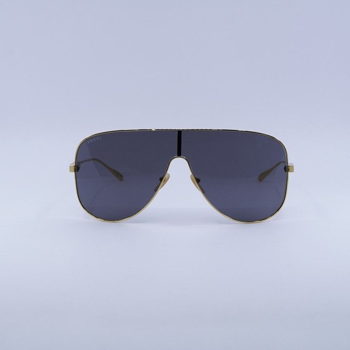 Gucci Gucci GG1436S 001 Sunglasses Yellow Gold Shield Frame, Grey Size ONE SIZE - 3 Thumbnail