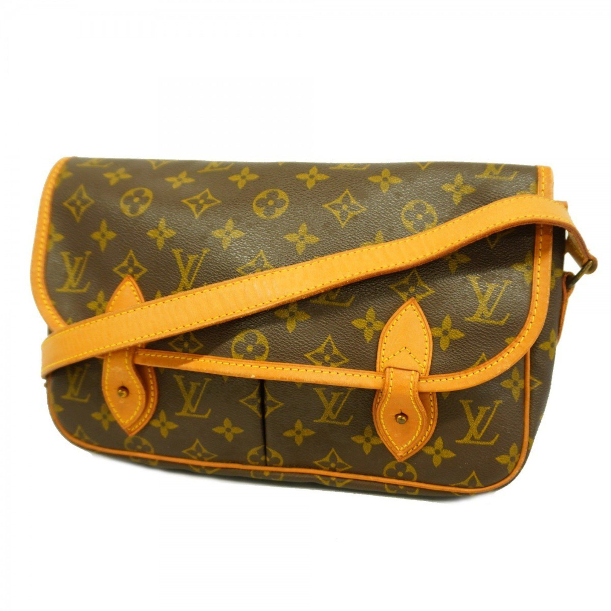 Louis Vuitton Shoulder Bag Monogram Gibessier Mm M42247 Brown Women's