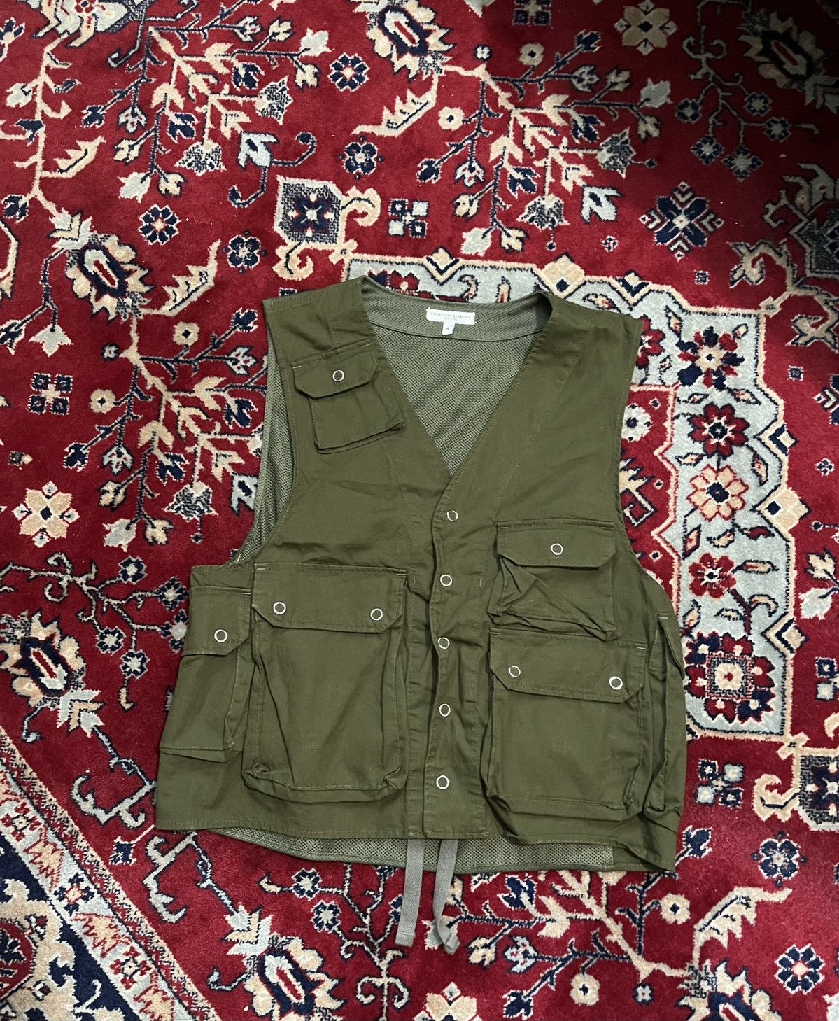 image of Engineered Garments Olive Vest, Men's (Size Small)