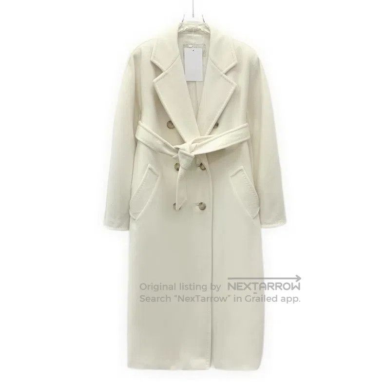 Other Max Mara Off-white Sheep Wool Collar Double Breasted Long Size S / US 4 / IT 40 - 1 Thumbnail