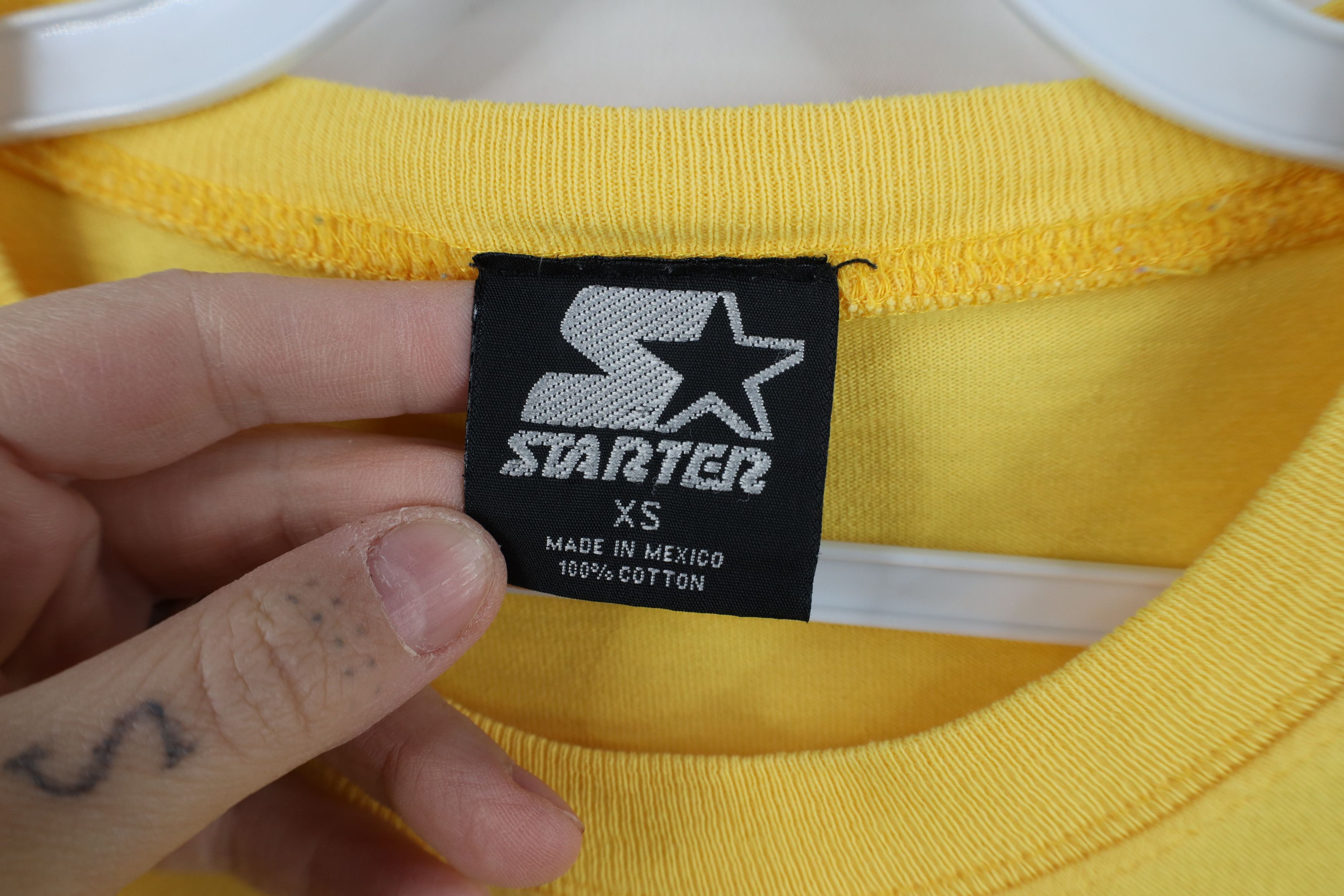 Starter Vintage 90s Starter Spell Out Long Sleeve T-Shirt Yellow Size US XS / EU 42 / 0 - 10 Thumbnail