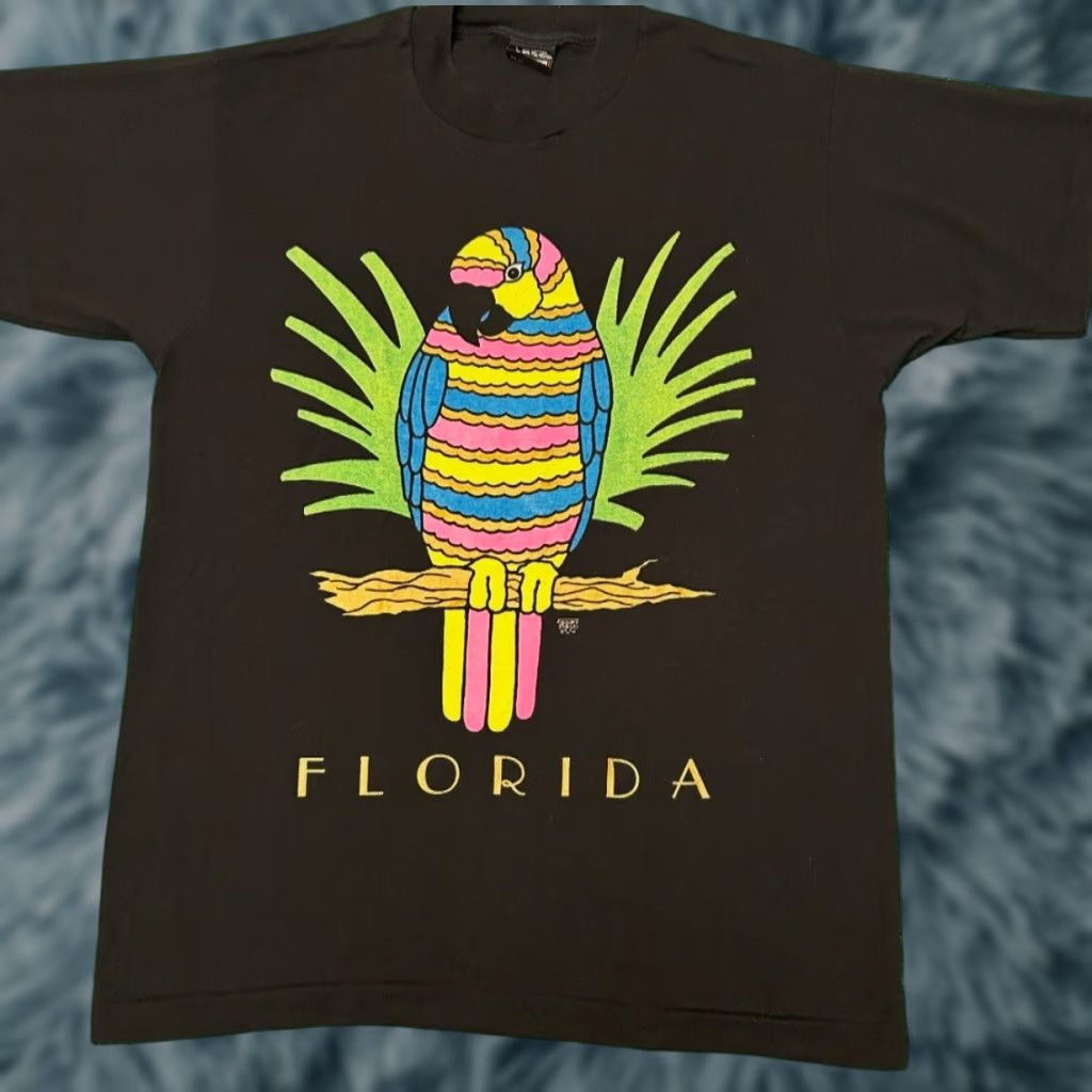 Vintage VINTAGE Parrot Bird Nature Florida VTG Shirt Mens Size Large 80s 90s Black T-Shirt Mens Size US L / EU 52-54 / 3 - 1 Thumbnail