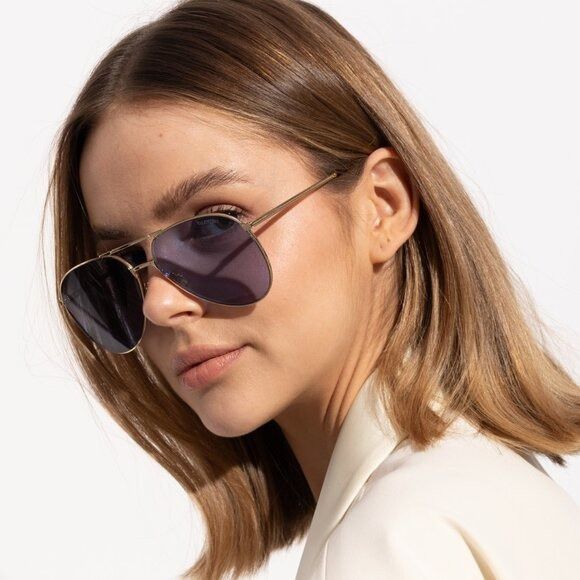 Valentino NEW VALENTINO SUNGLASSES VLS-172C GOLD/BLUE UNISEX EYEWEAR Size ONE SIZE - 5 Thumbnail