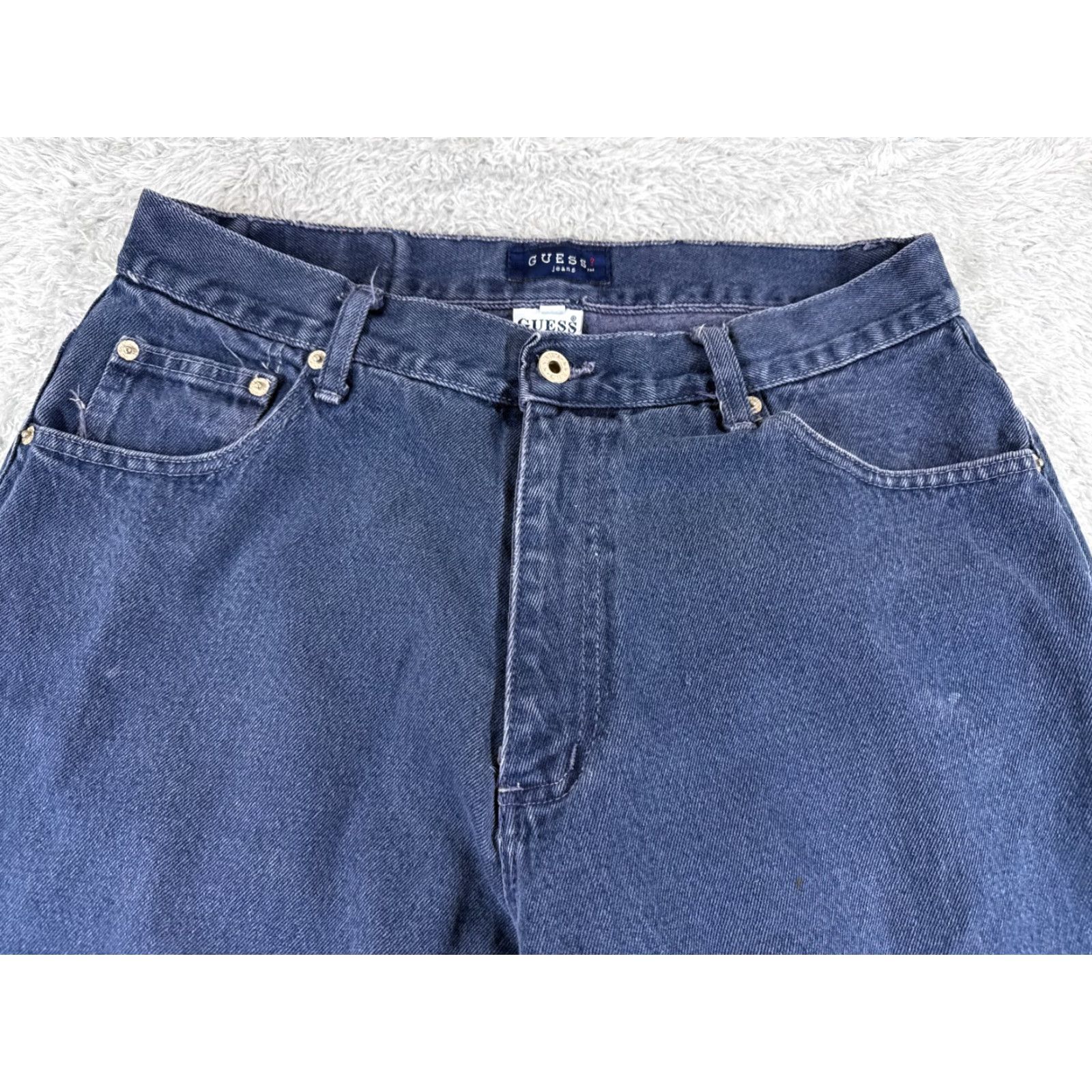 Lee VINTAGE Guess Pants Men 36 Blue Denim Pant US Made 90's High Waist Tapered 31x31 Size US 36 / EU 52 - 4 Thumbnail
