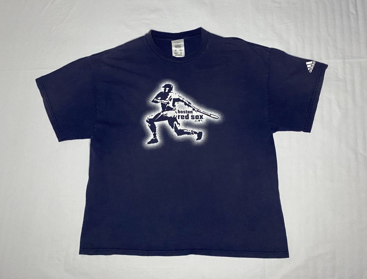 Adidas Y2K Adidas Boston Red Sox T Shirt Baseball MLB Retro Logo Size US XL / EU 56 / 4 - 1 Thumbnail