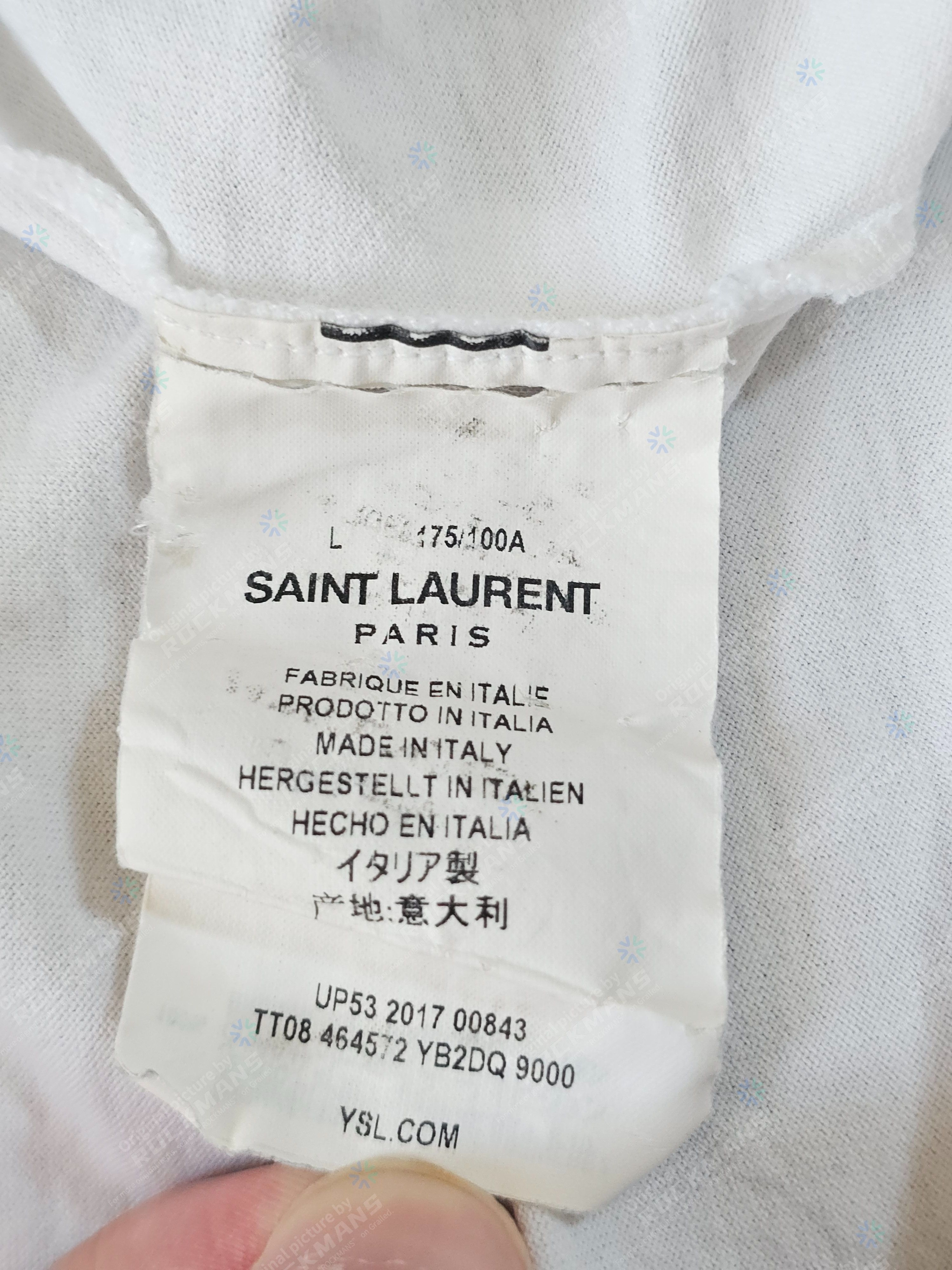 Saint Laurent Paris Saint Laurent logo-print T-shirt White Size L Size US L / EU 52-54 / 3 - 6 Thumbnail