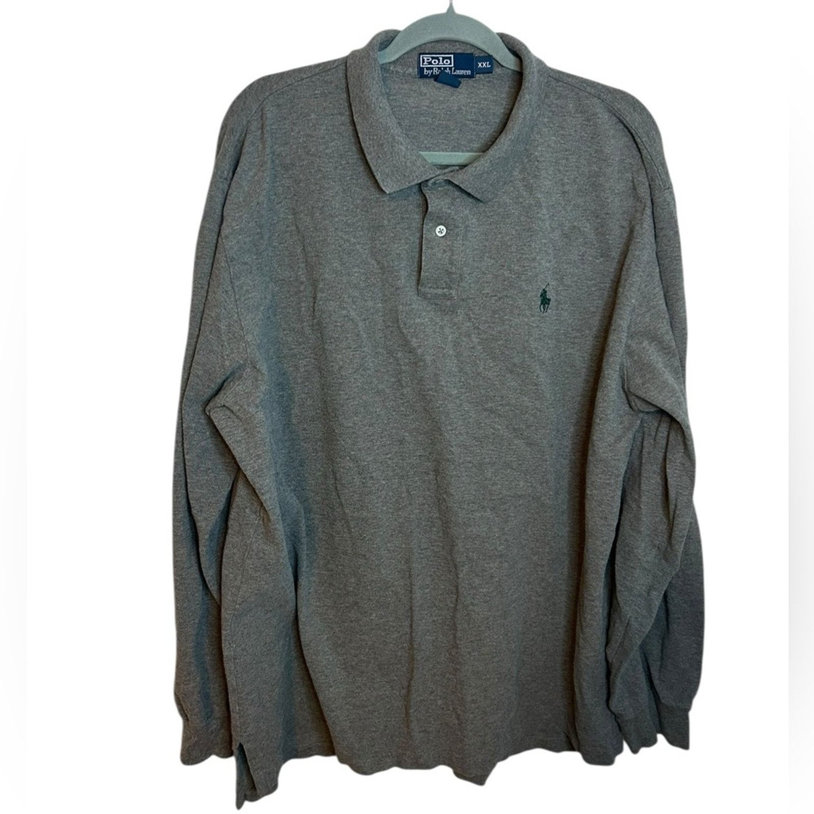 Polo Ralph Lauren Polo Ralph Lauren Men's Gray Long Sleeve Polo Shirt Size US XXL / EU 58 / 5 - 1 Thumbnail