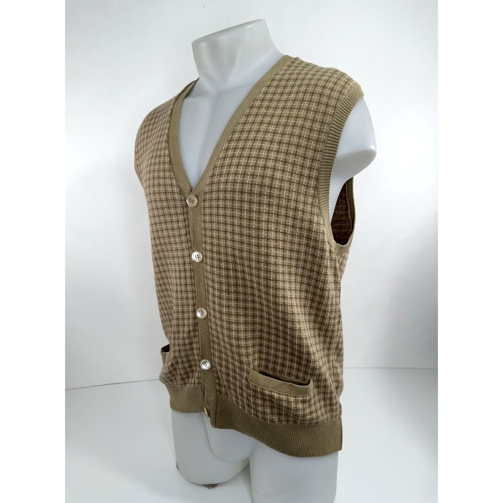Ralph Lauren RALPH LAUREN ITALY Purple Label CASHMERE / LINEN / SILK Mens L Sweater Vest Cardigan Size US L / EU 52-54 / 3 - 3 Thumbnail