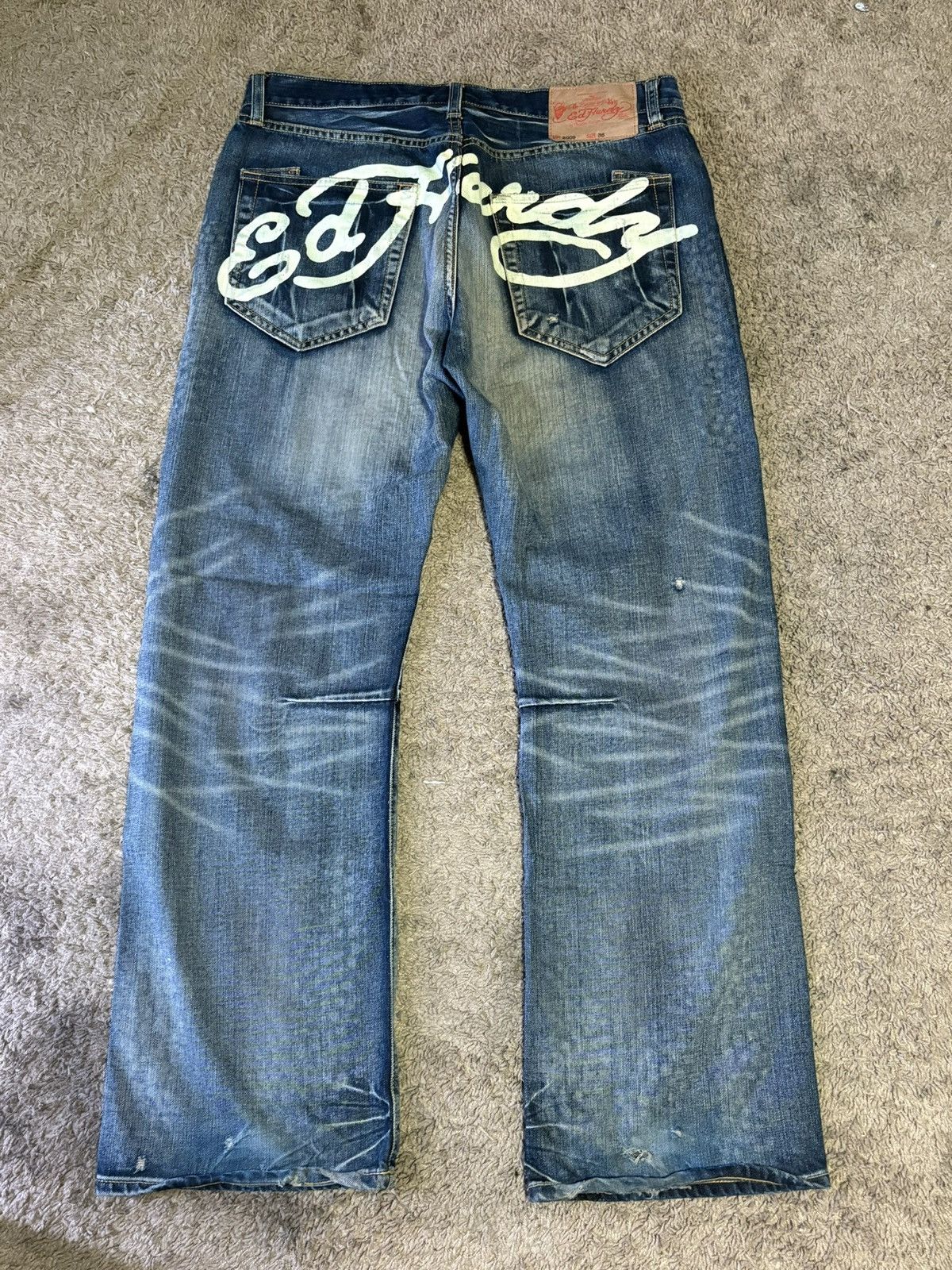 Ed Hardy Vintage Rhinestone Embroidered Y2K Ed Hardy Dragon Jeans Size US 36 / EU 52 - 8 Thumbnail