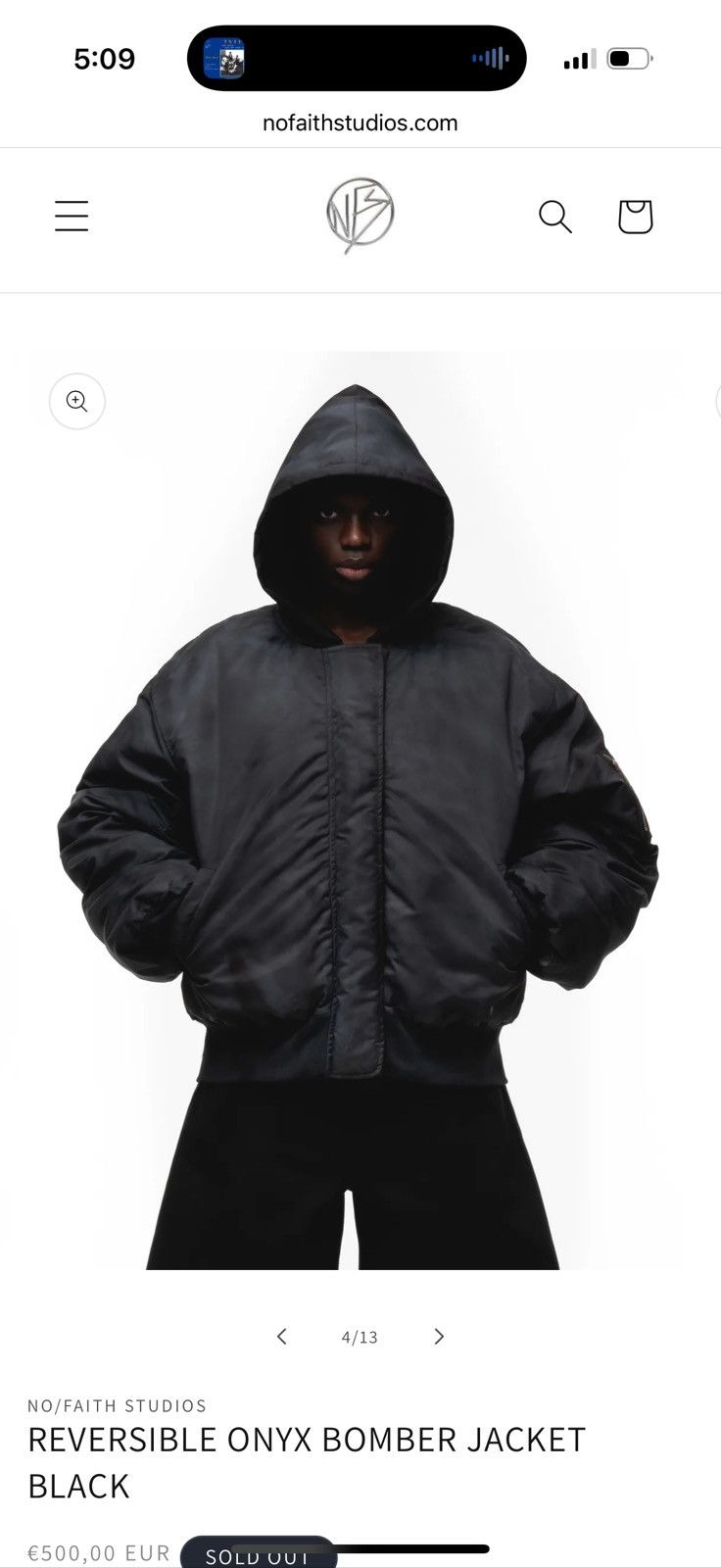 No Faith Studios No Faith Studios Onyx Hooded Bomber Jacket XL Size US XL / EU 56 / 4 - 5 Thumbnail