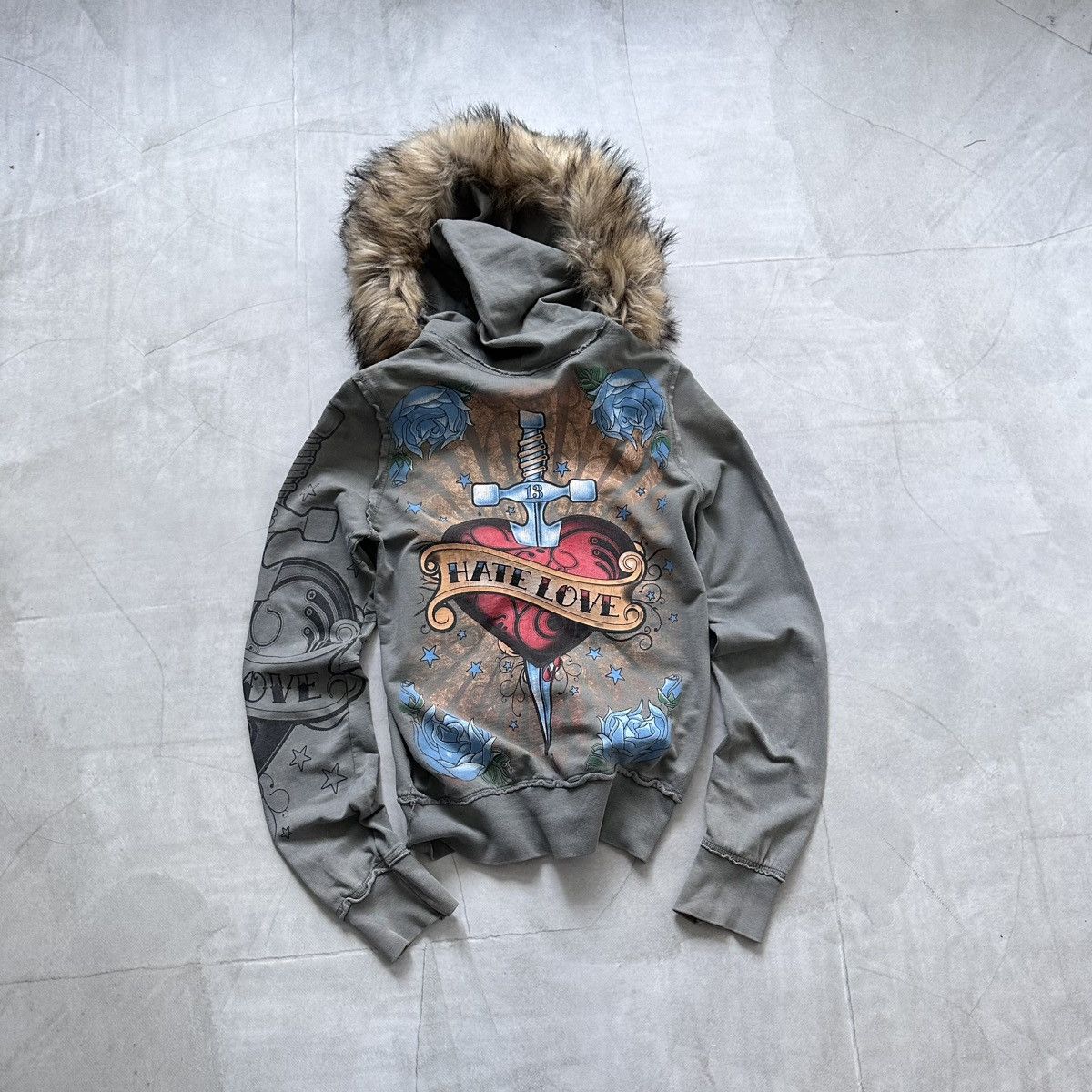 Hysteric Glamour × Undercover Tribal If Six Was Nine Ed Hardy Style Fur Zip Hoodie Jacket Size S / US 4 / IT 40 - 17 Thumbnail