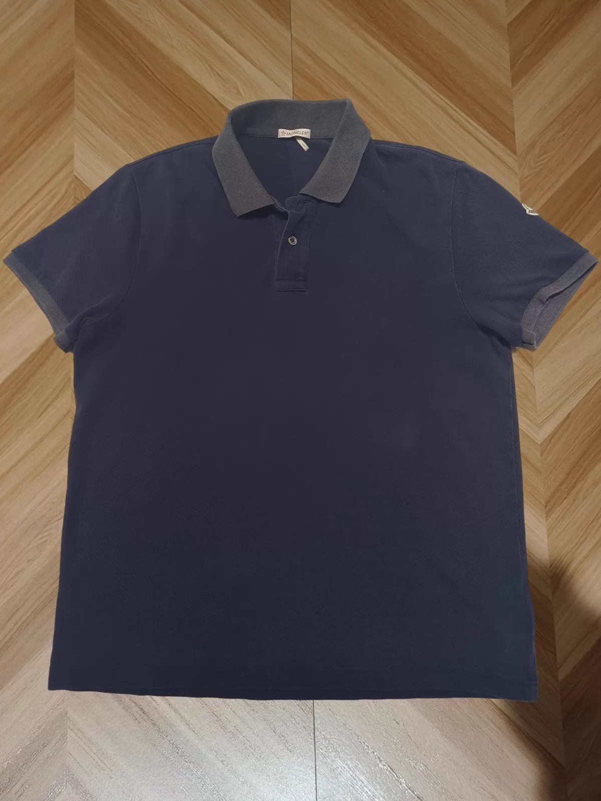Moncler Moncler Navy Polo Short Sleeve L 99 New Size US L / EU 52-54 / 3 - 1 Thumbnail