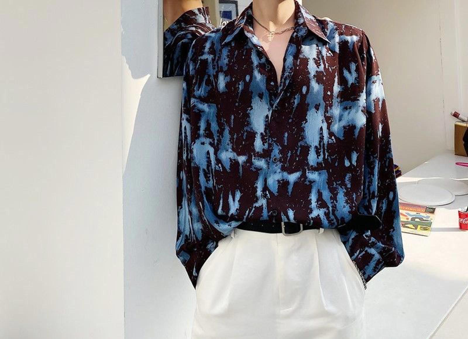 Vintage Paint Splatter Long Sleeve Shirt Size US M / EU 48-50 / 2 - 2 Thumbnail