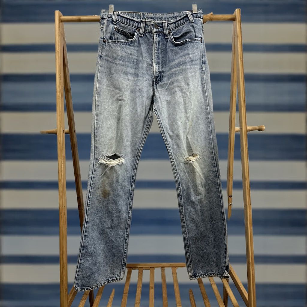 Levi's VTG Levi's Orange Tab Distressed Faded Worn Denim Jeans 32 x 32 Denim Bootcut Men Jeans Blue 70s Vintage Levi's Mens Size US 32 / EU 48 - 1 Thumbnail
