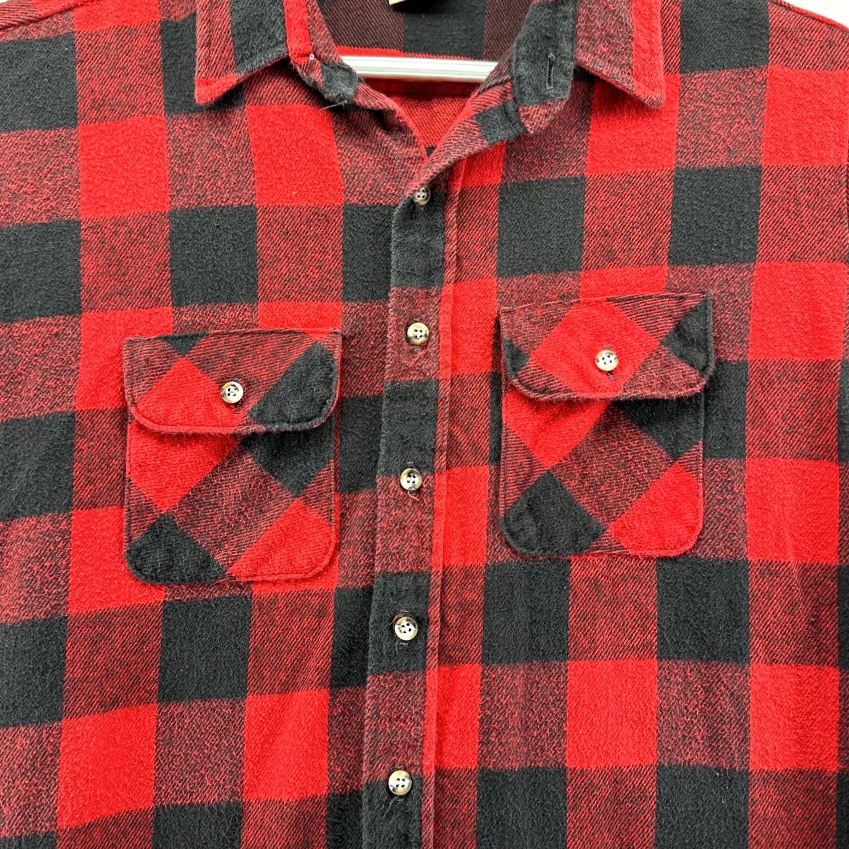 Vintage Five Brother Button-Up Shirt Red Black Men's XL Flannel Plaid Long Sleeve Regular Easy Care Casual Retro Vintage? Size US XL / EU 56 / 4 - 3 Thumbnail