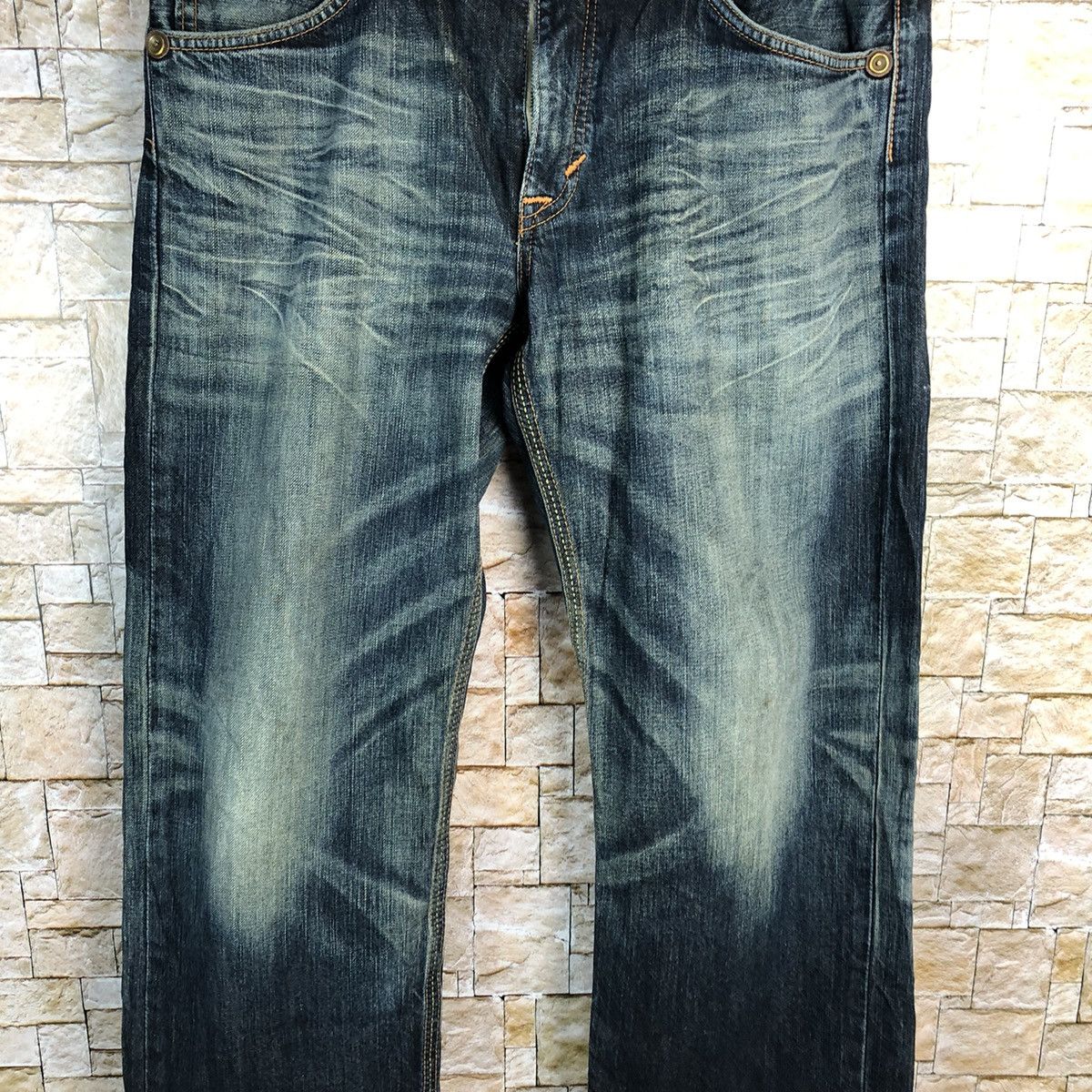 Edwin Edwin faded Blue Denim jeans Pants #7597 Size US 33 - 18 Thumbnail