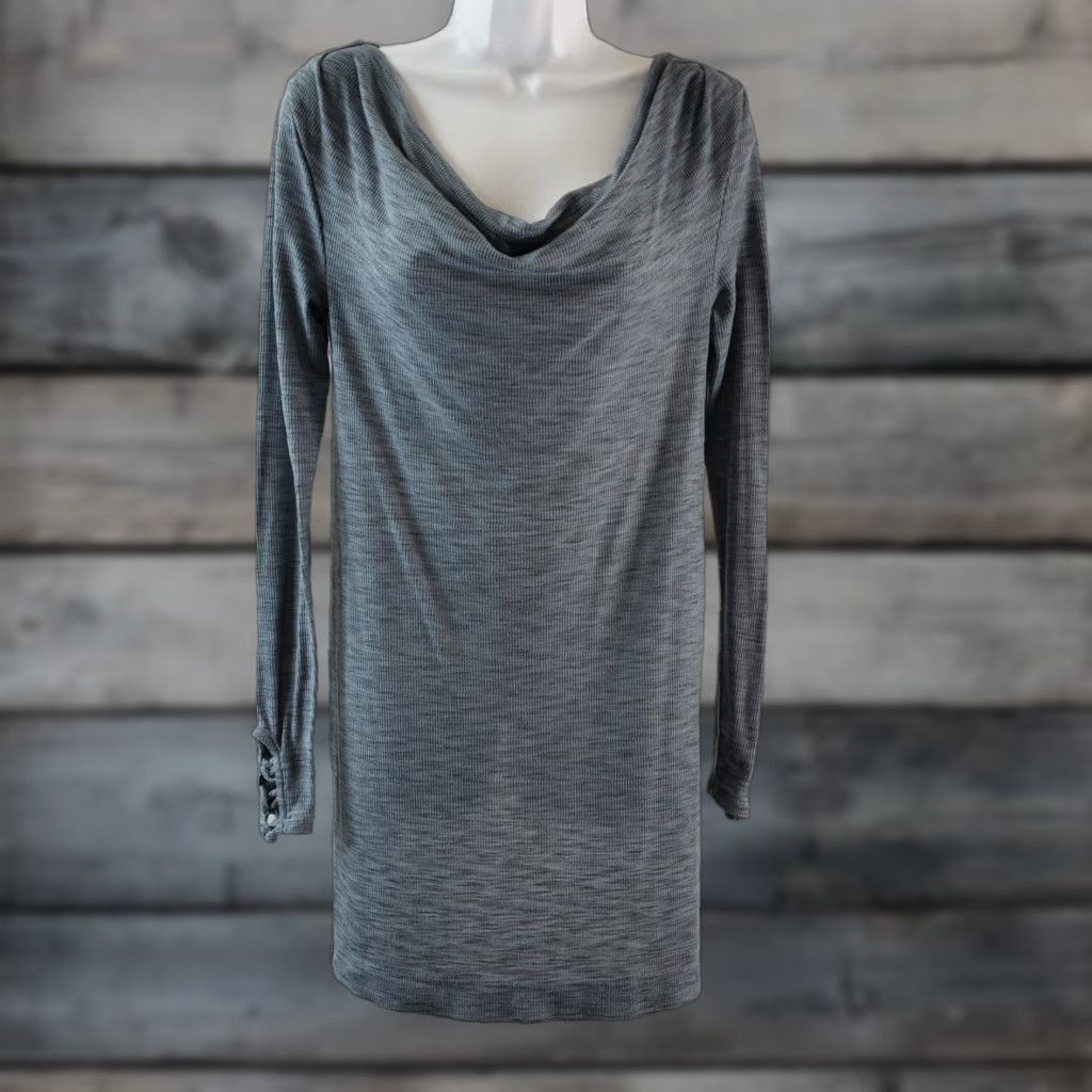 Anthropologie Pure + Good Womens Cowl Neck Tunic Dress XS Blue Ribbed – Tunic, Short Dress, Long Sleeve, Polyester Blend Size XS / US 0-2 / IT 36-38 - 1 Thumbnail