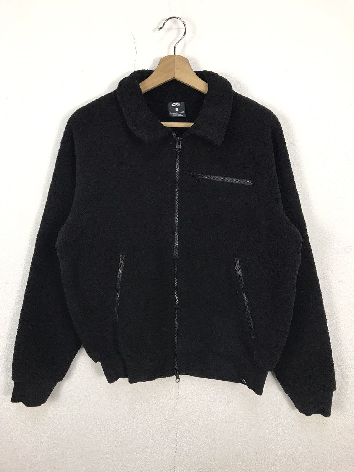 Japanese Brand Nike Sportswear NIKE SB Sherpa JKT Black Fleece Jacket Grailed