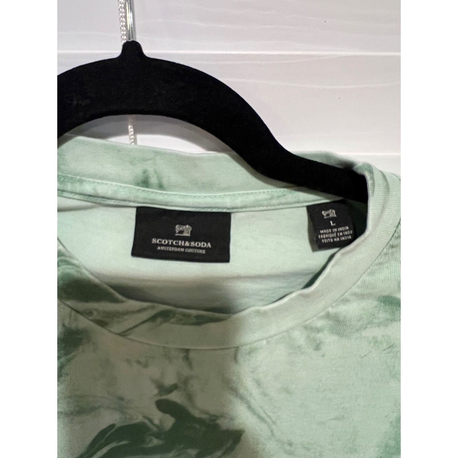 Scotch & Soda Scotch & Soda Men's Green Marble Print Long Sleeve T-Shirt S Size US L / EU 52-54 / 3 - 3 Thumbnail