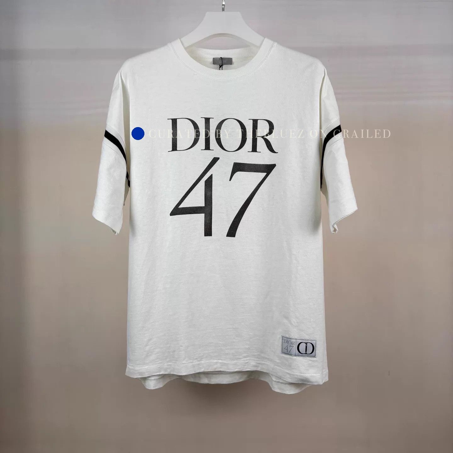 Dior Distressed Letter Print White Tee Size US L / EU 52-54 / 3 - 1 Thumbnail