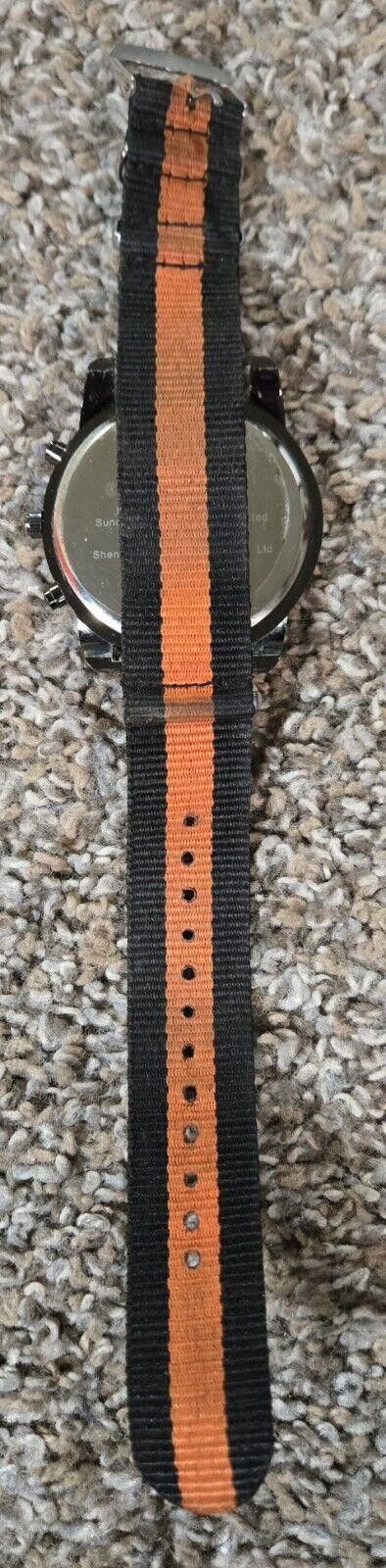 Geneva Mens Geneva Watch 5105 With Black And Orange Band Size ONE SIZE - 2 Thumbnail