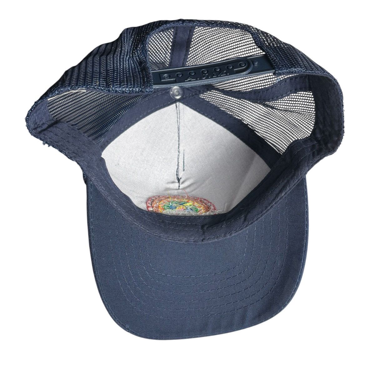 Vintage Vintage 90s Ancient Rainbow Embroidery AJM Trucker Cap / Hat Size ONE SIZE - 4 Thumbnail