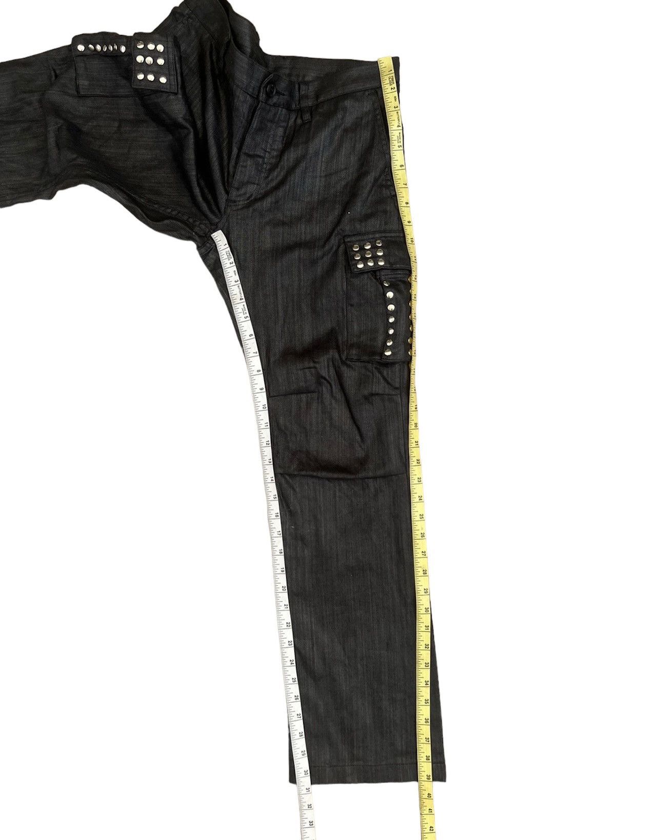 Man Of Moods Man Of Moods Japan Waxed Black Cargo Flare Trouser Pant Size US 30 / EU 46 - 5 Thumbnail