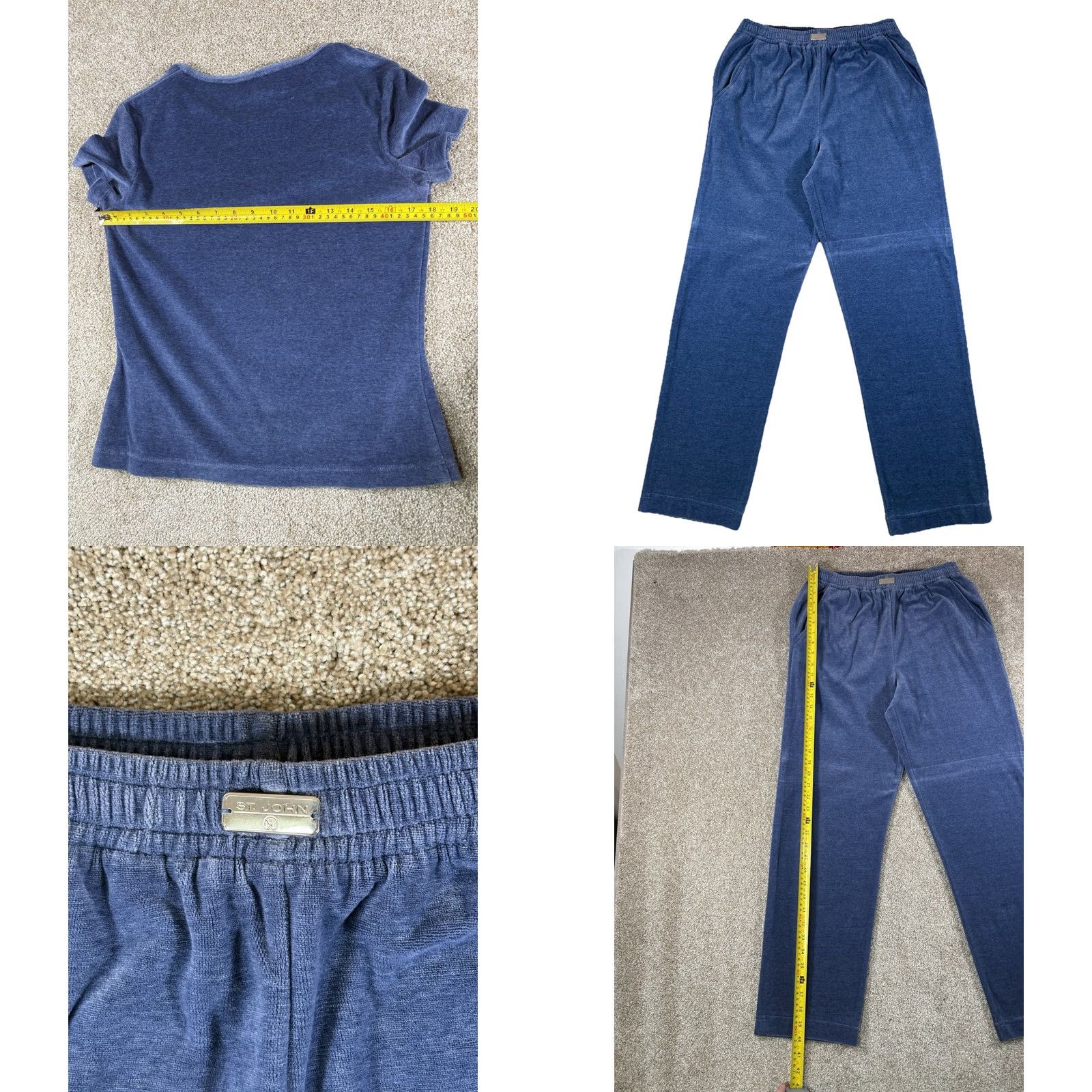 Velour VINTAGE ST. JOHN Sport Marie Gray 3-Piece Track Suit Blue Velour S Women Size S / US 4 / IT 40 - 10 Thumbnail