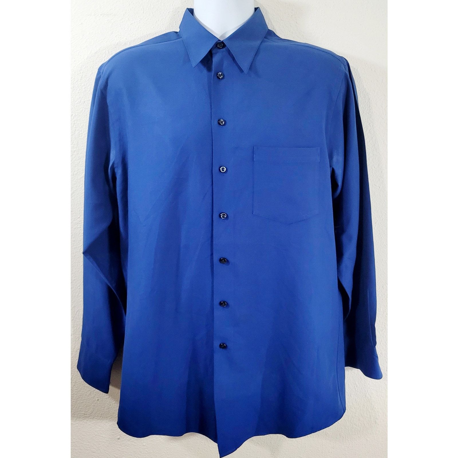 Murano Murano Sueded Blue Button Up Pointed Collar Shirt Medium Size US M / EU 48-50 / 2 - 1 Thumbnail
