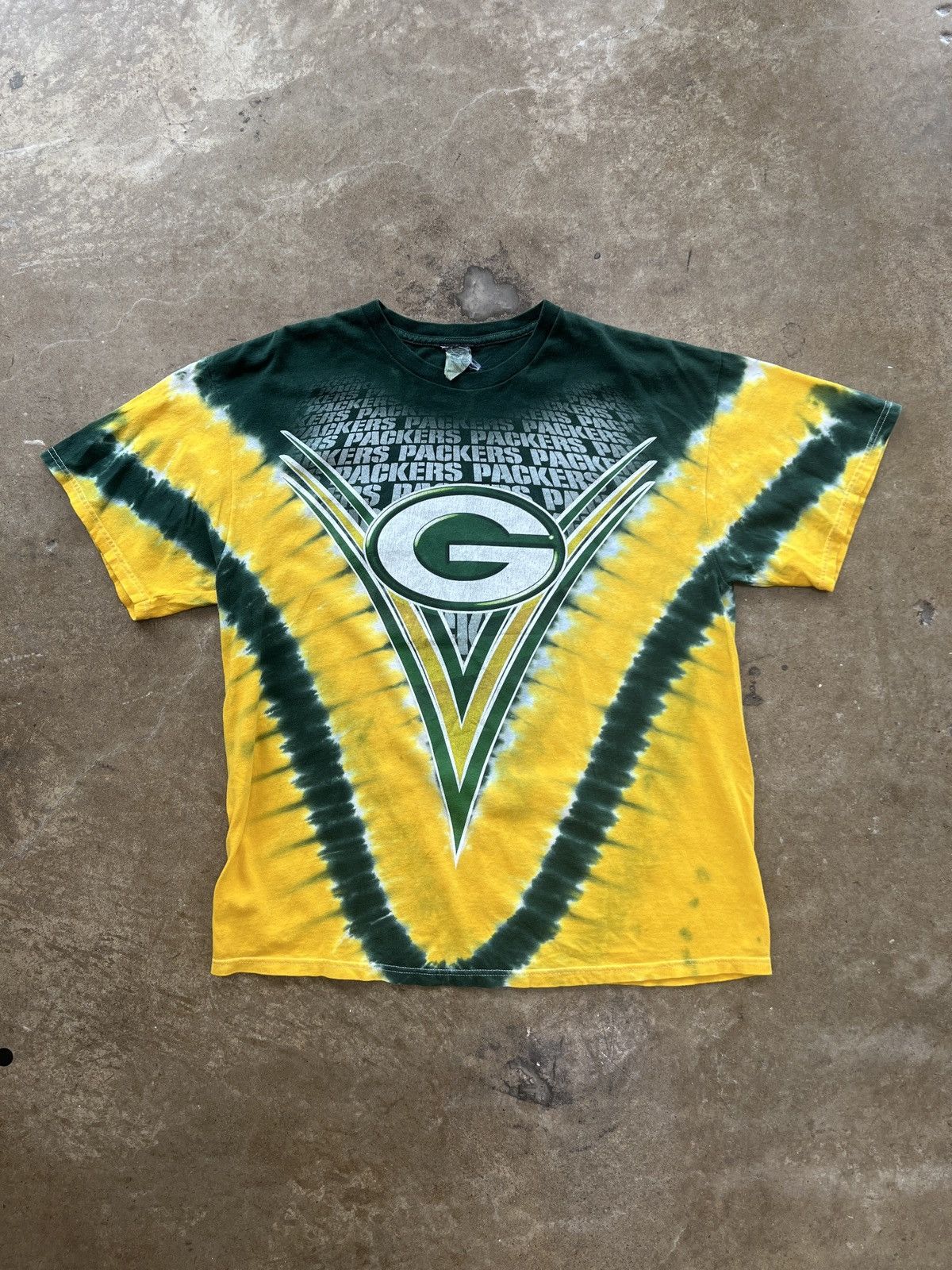 NFL Vintage NFL Y2K Green Bay Packers Tie Dyed Tee XL Size US XL / EU 56 / 4 - 2 Thumbnail