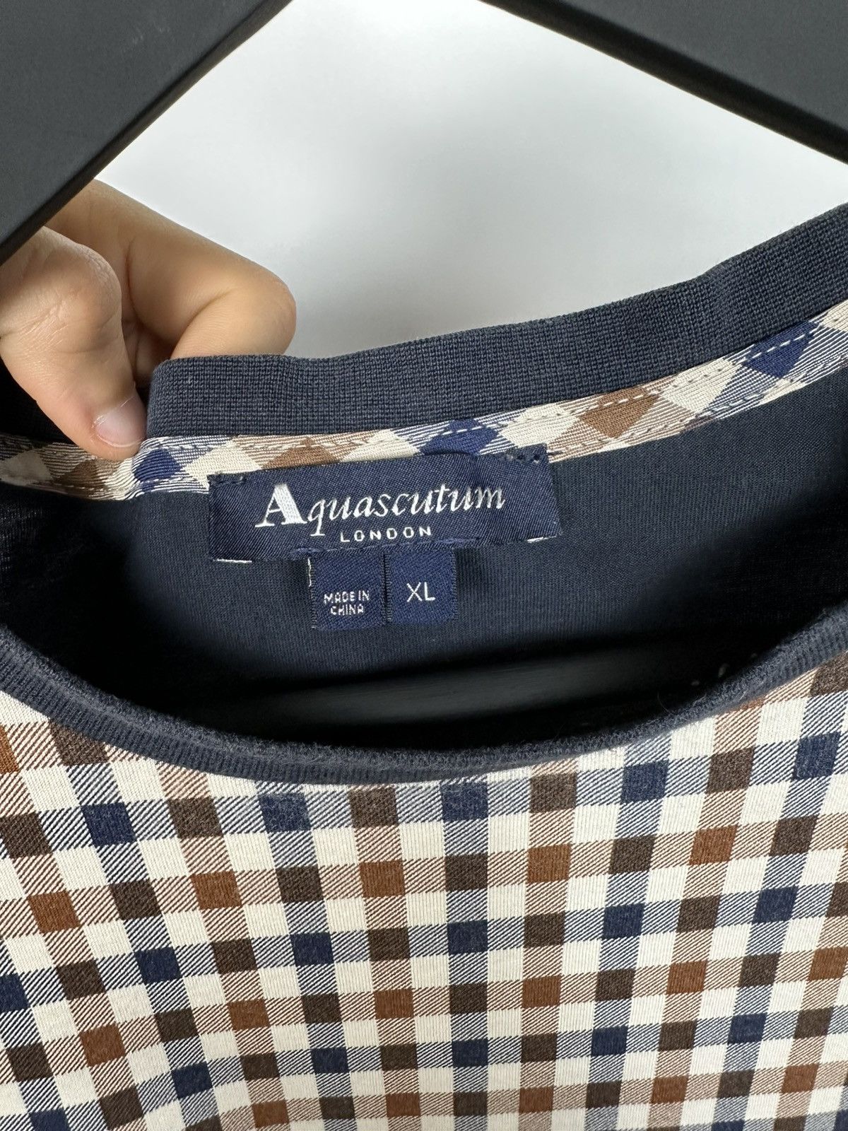 Aquascutum Aquascutum Monogram Checkered T-shirt Vintage Men’s XL Logo Size US XL / EU 56 / 4 - 12 Thumbnail