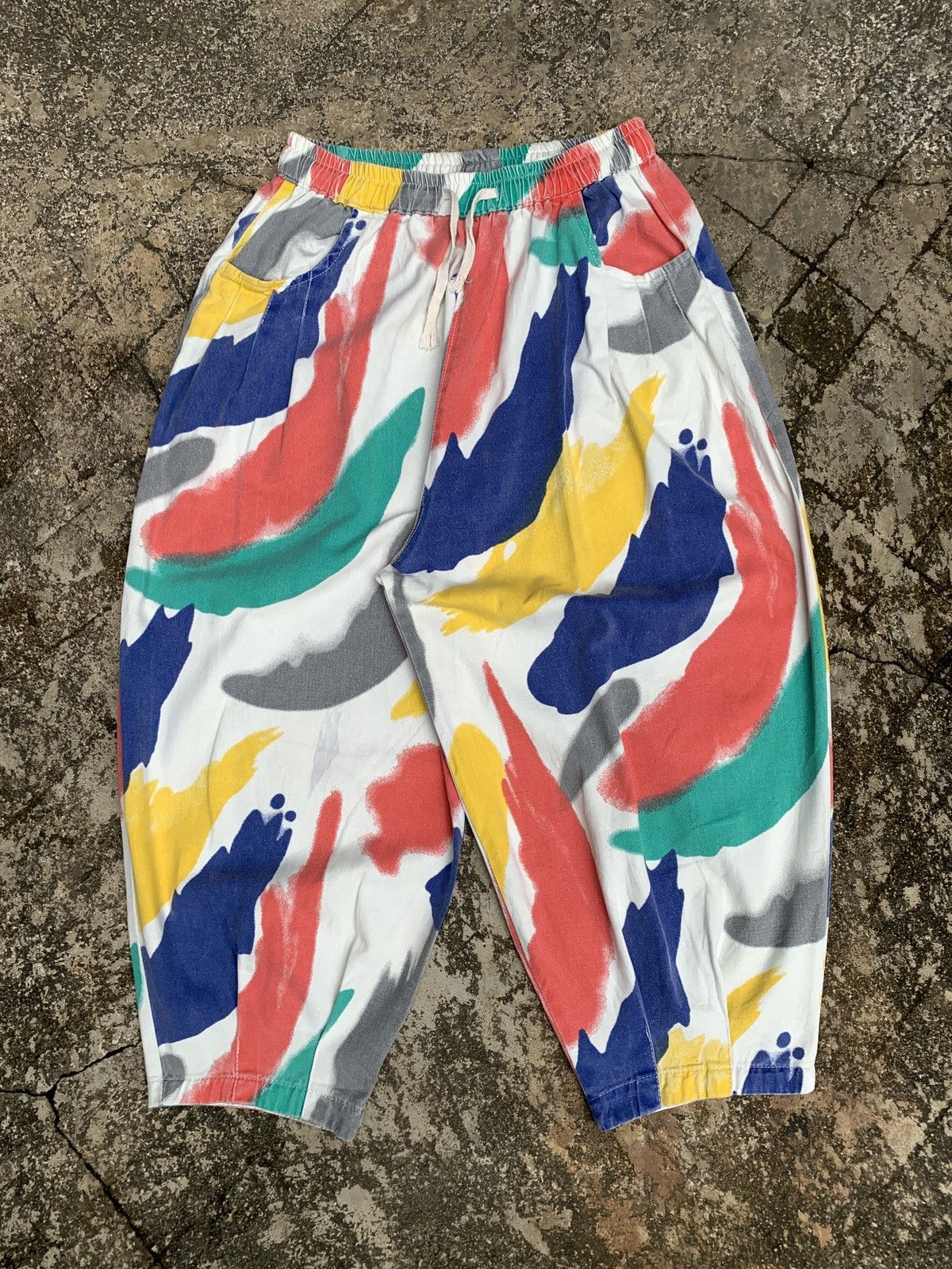 Other Unknown Multicolor Paint Graphic Baggy Jeans Balloon Pants Size US 32 / EU 48 - 2 Thumbnail