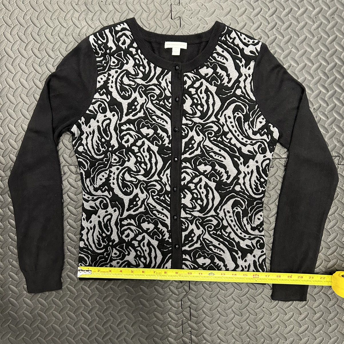 Designer New York & Company Cardigan Sweater Medium Floral 3D L/S Size M / US 6-8 / IT 42-44 - 6 Thumbnail