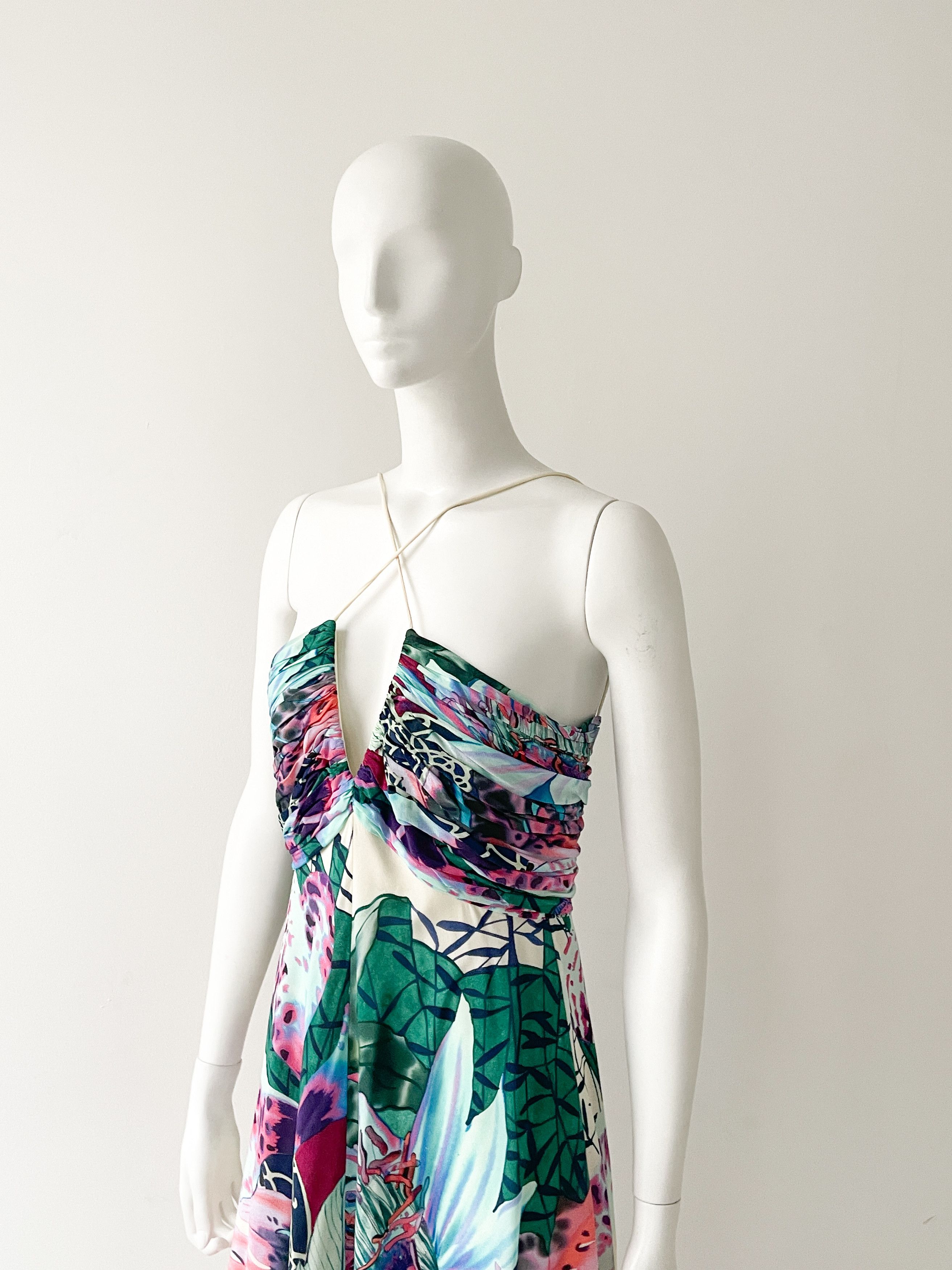 Roberto Cavalli tropical silk gown FW 2018 Size S / US 4 / IT 40 - 4 Thumbnail