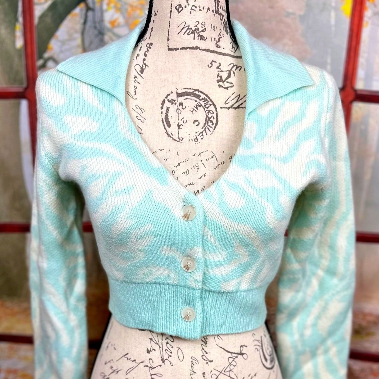 NAADAM Naadam Cashmino Marled Collared Cardigan Blue/White S Size S / US 4 / IT 40 - 5 Thumbnail