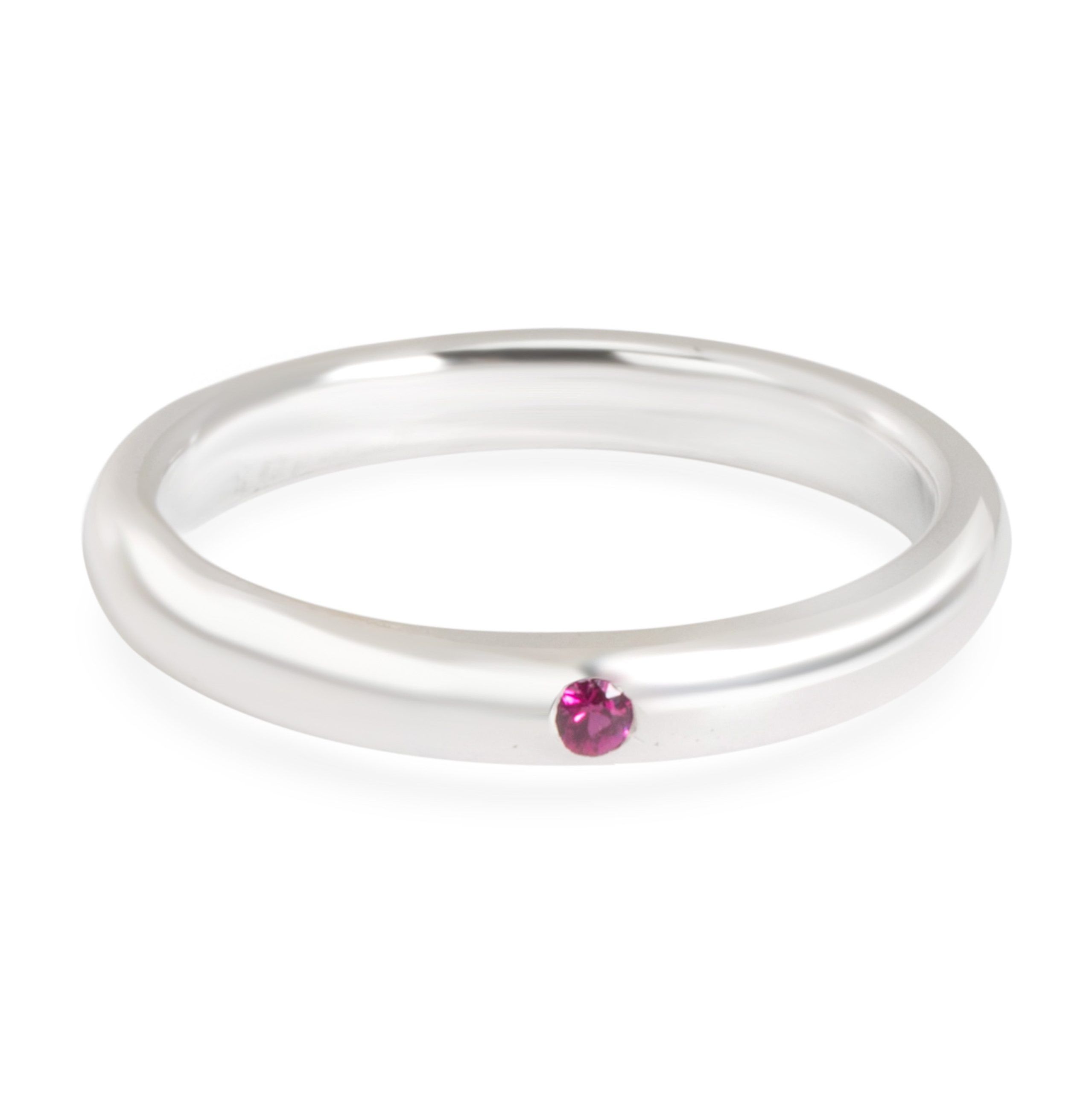 image of Tiffany Co Tiffany & Co. Elsa Peretti Stackable Ruby Band In Sterling Silver, Women's