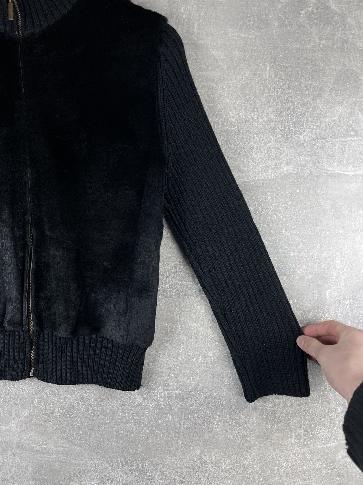 Moncler Moncler Rare 00s Wool Knit Jacket Pony Hair Panel Black Tag Size M / US 6-8 / IT 42-44 - 4 Thumbnail