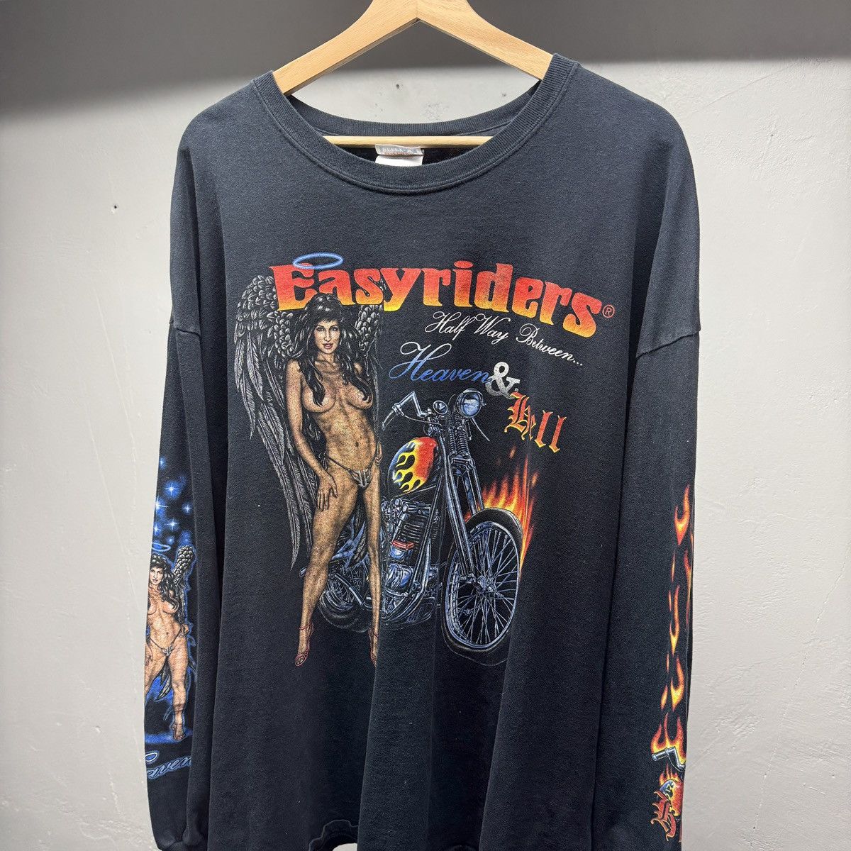 Vintage Easyriders Heaven or Hell Flame Shirt ERD Grunge WCC Chrome Size US XXL / EU 58 / 5 - 4 Thumbnail