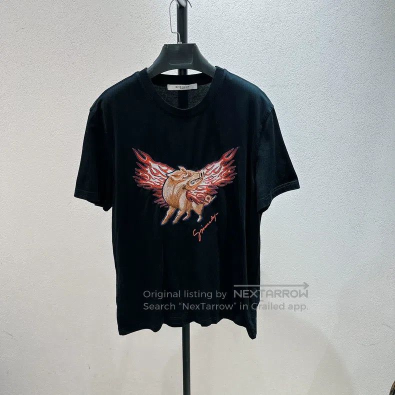 Givenchy Givenchy Black Embroidered Short Sleeve Size L Size US L / EU 52-54 / 3 - 1 Thumbnail