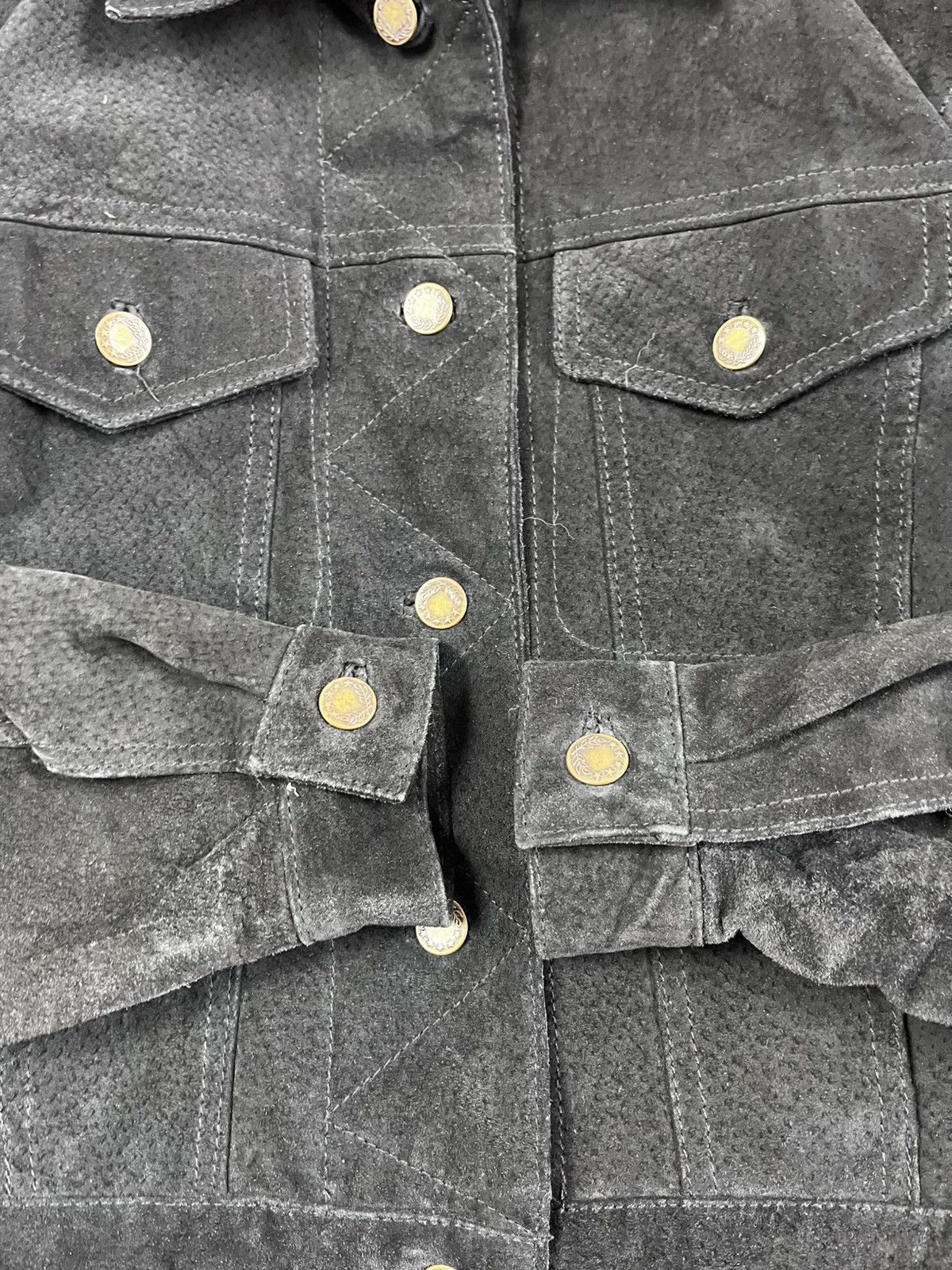 Vintage Vintage 90s Suede Black Leather Jacket streetwear style Size M / US 6-8 / IT 42-44 - 3 Thumbnail