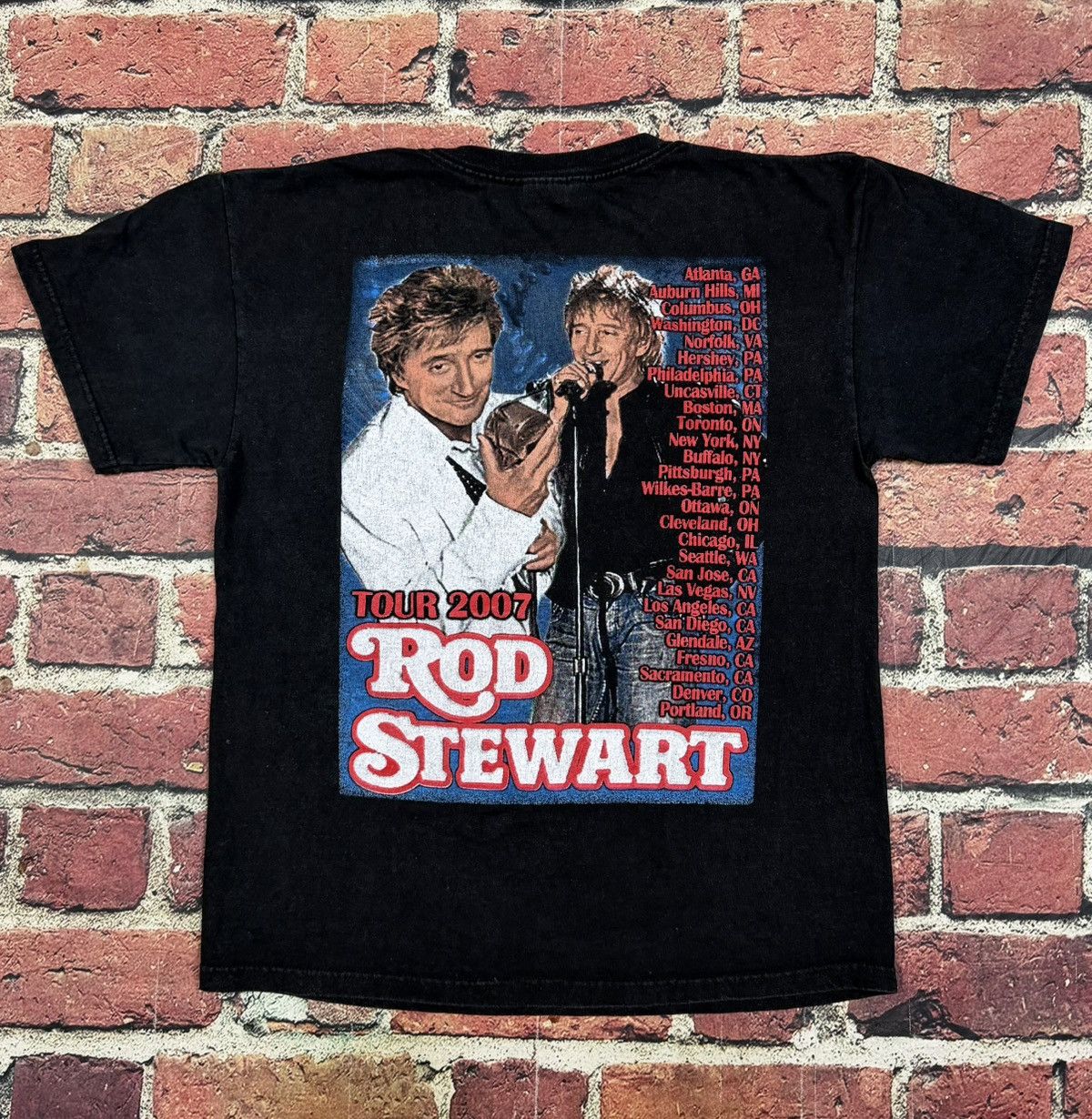 Band Tees Vintage Rod Stewart Tee 2007 Rockin in the Round Rap Tee Size US M / EU 48-50 / 2 - 2 Thumbnail